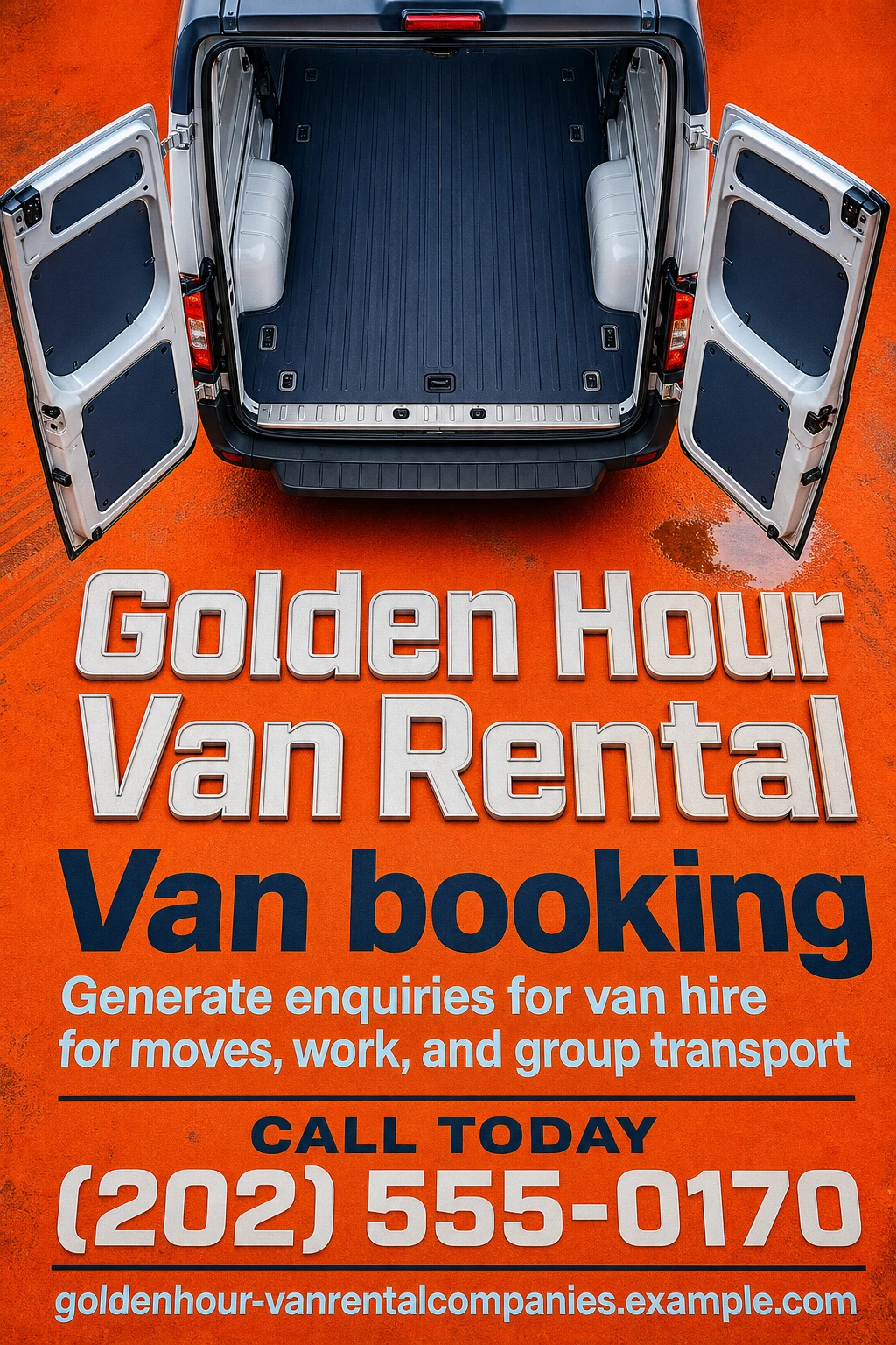 van rental company poster template