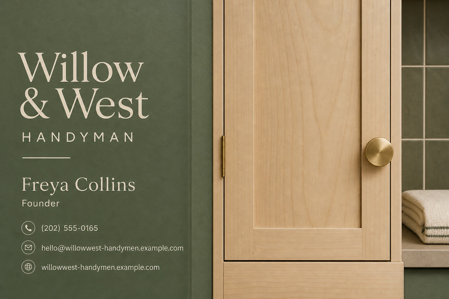 handyman business card template: promote half-day home repair booking