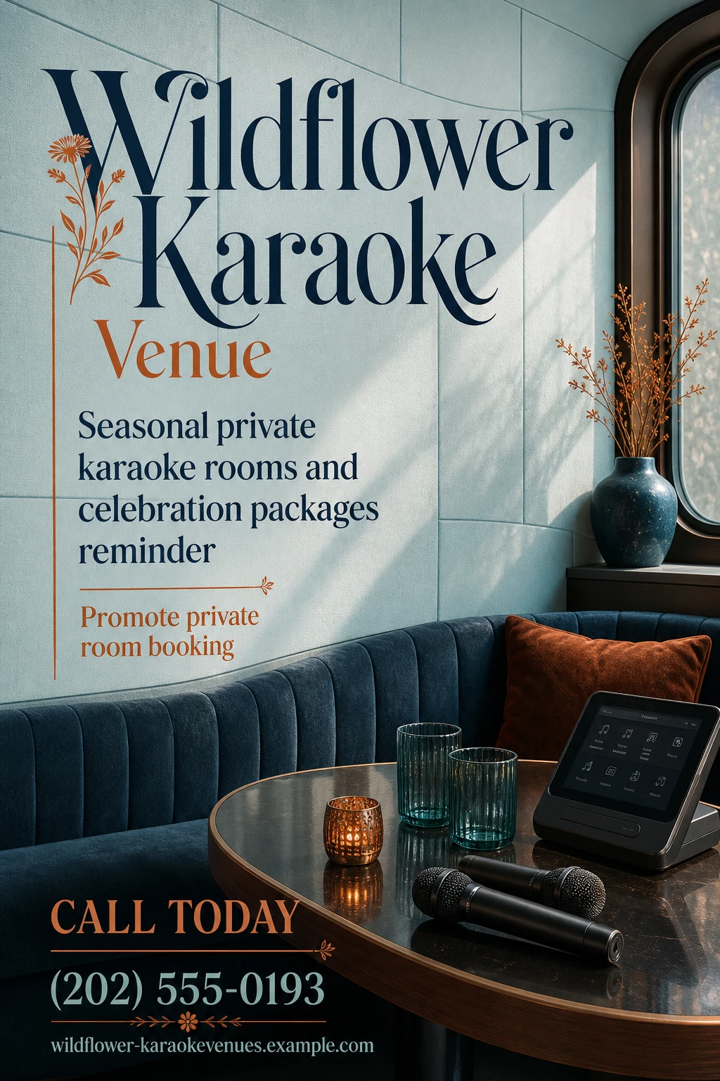 karaoke venue flyer template: promote private room booking