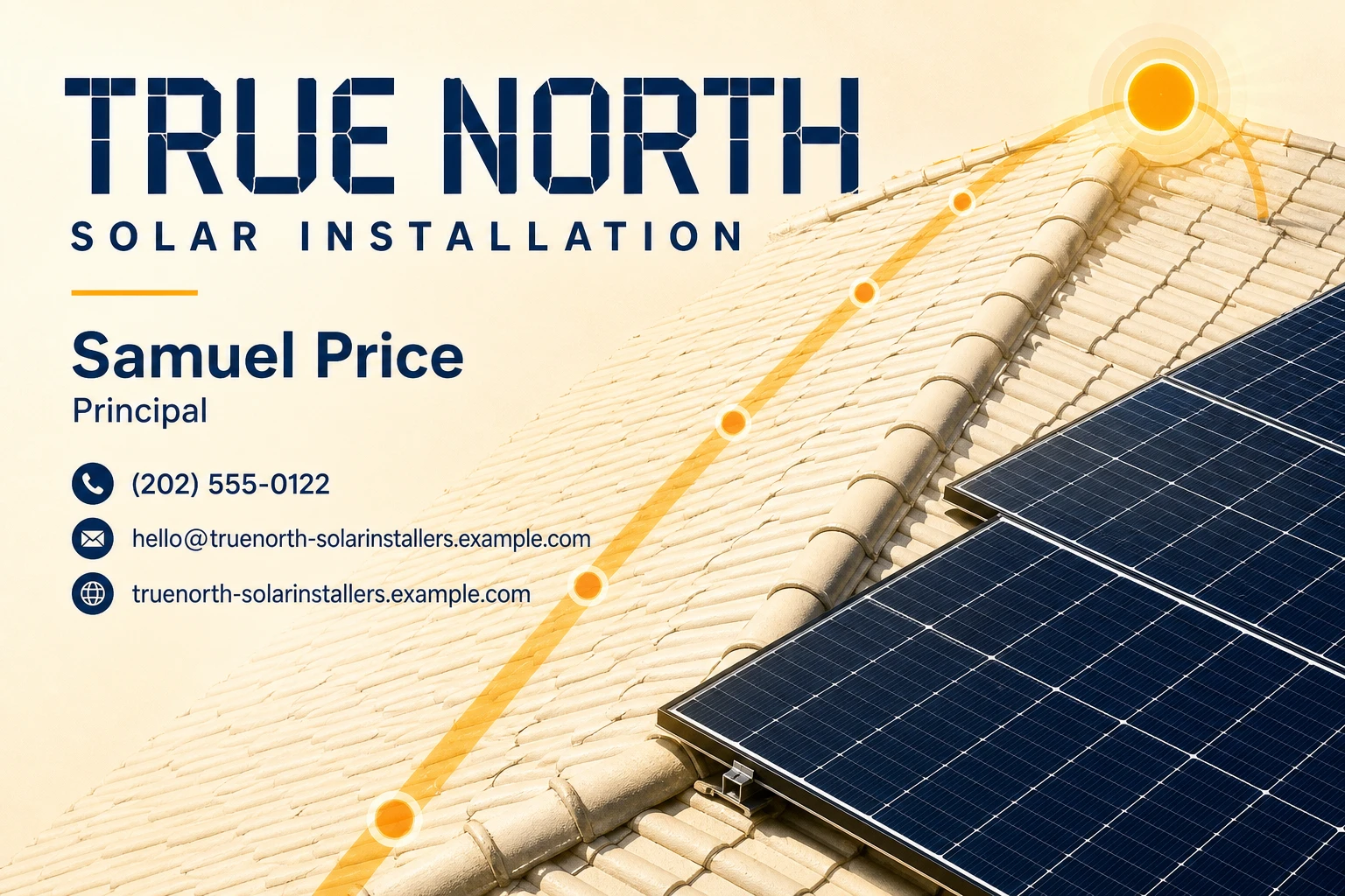 solar installation service business card template