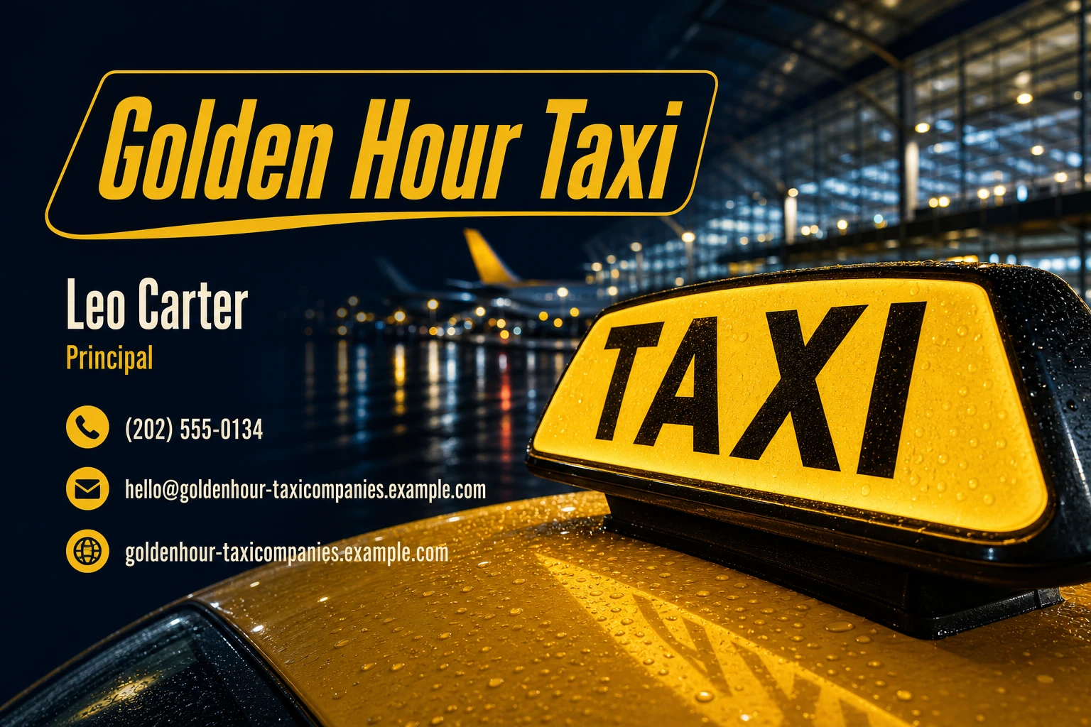 taxi company business card template