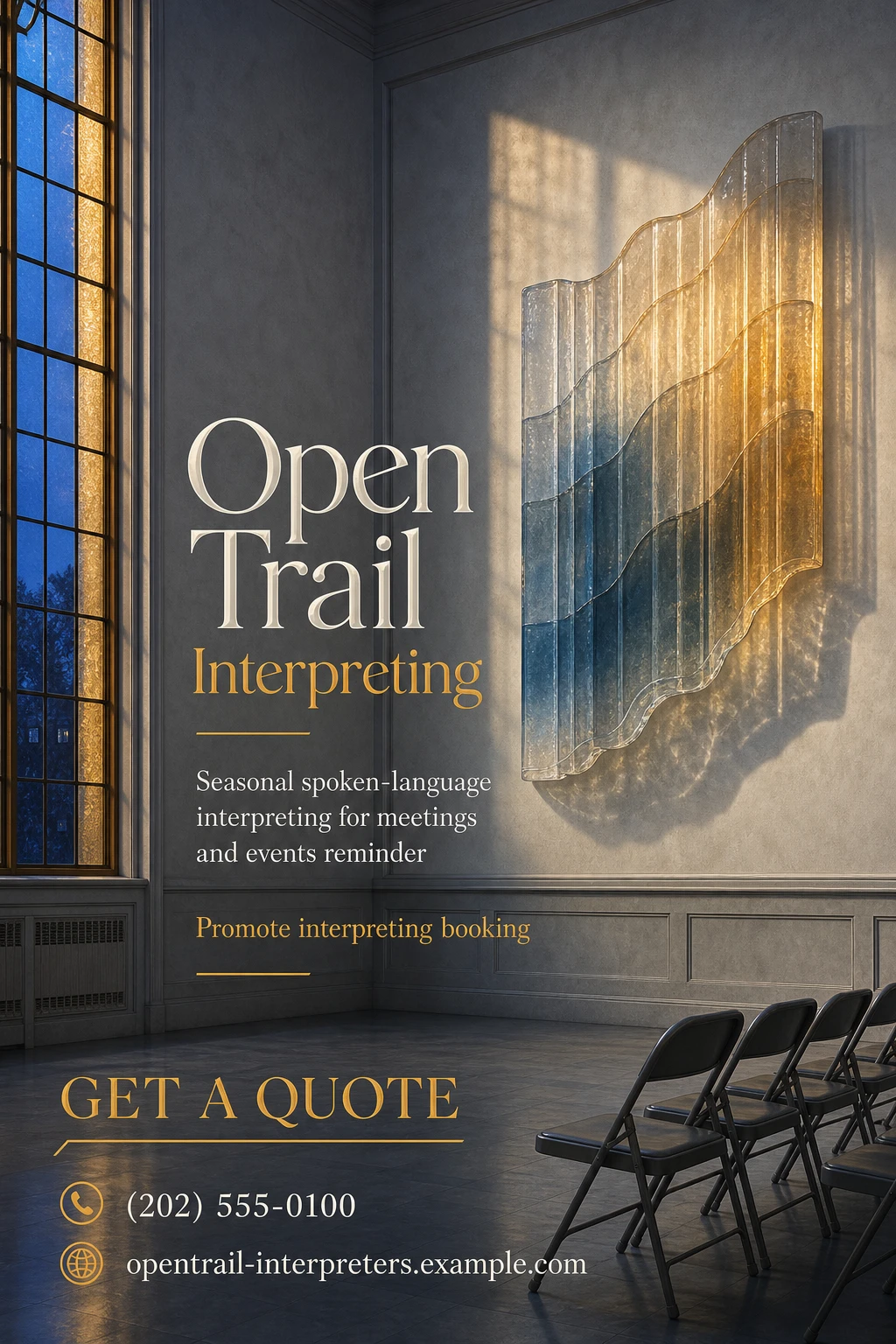 interpreting service flyer template: promote interpreting booking