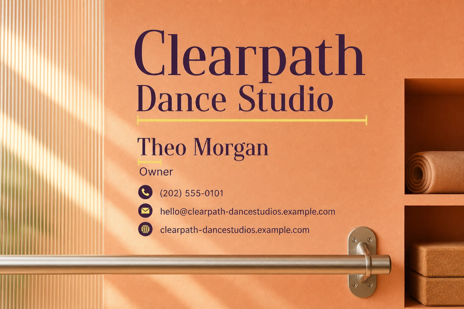 dance studio business card template: promote trial class