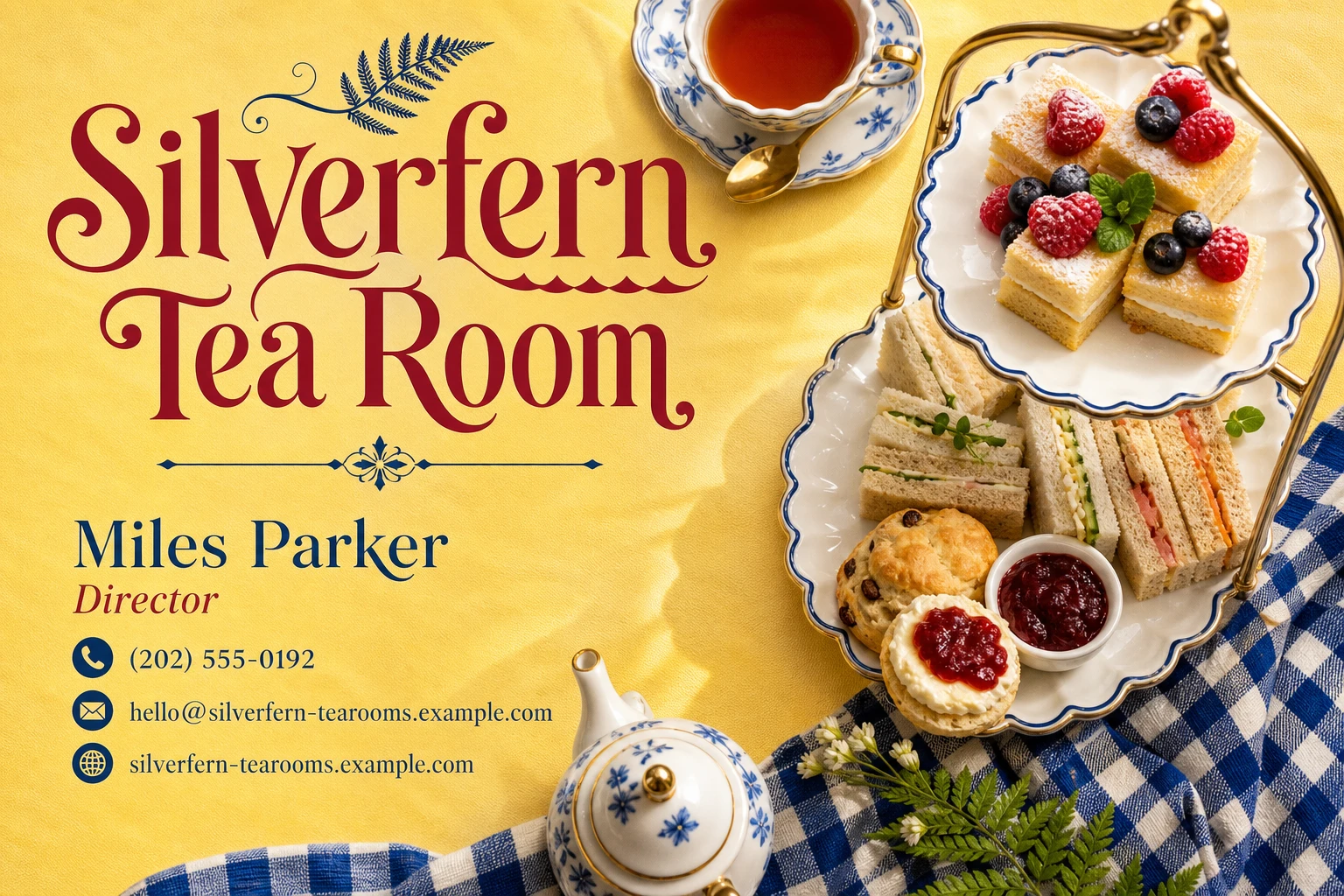 tea room business card template