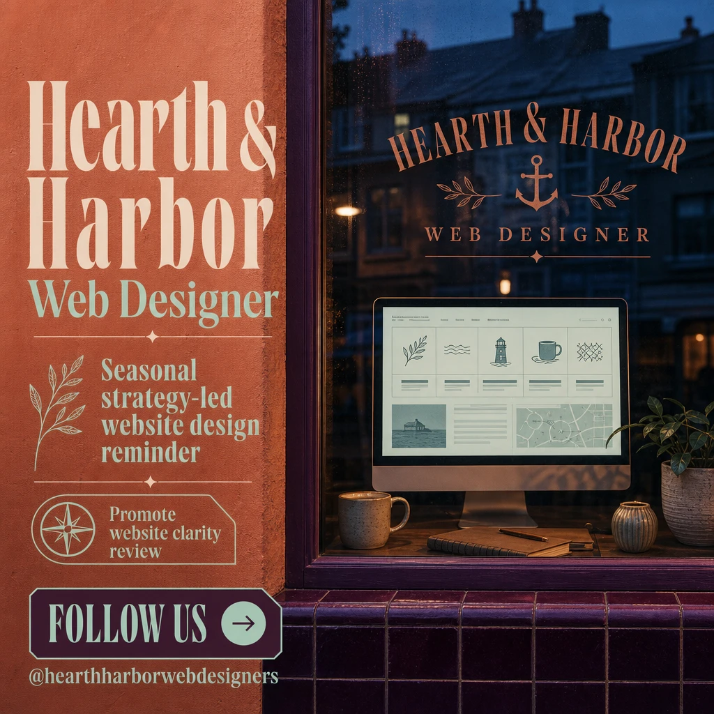 web designer social post template: promote website clarity review