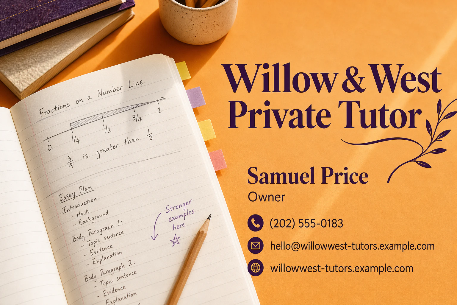 private tutor business card template