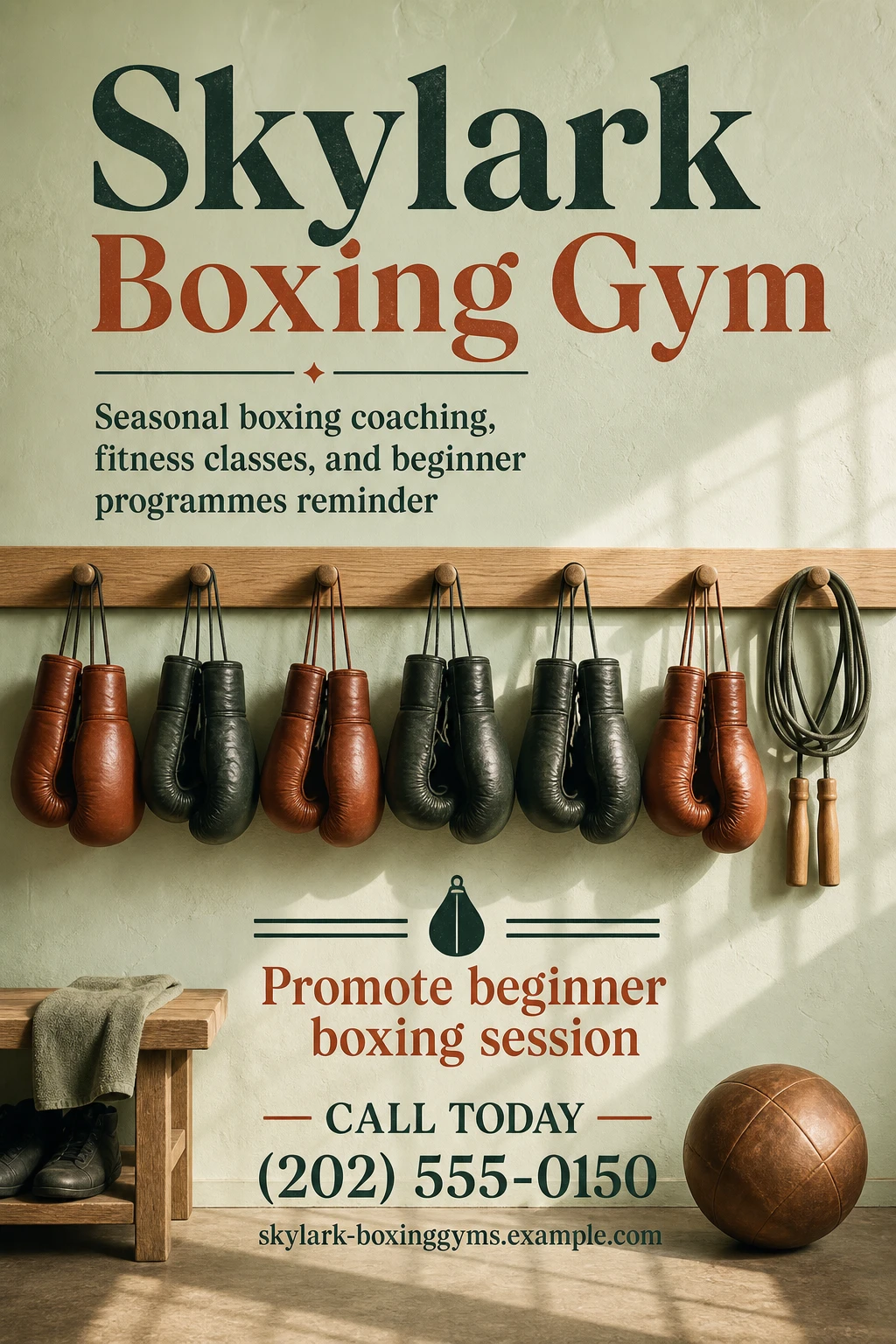 boxing gym flyer template: promote beginner boxing session