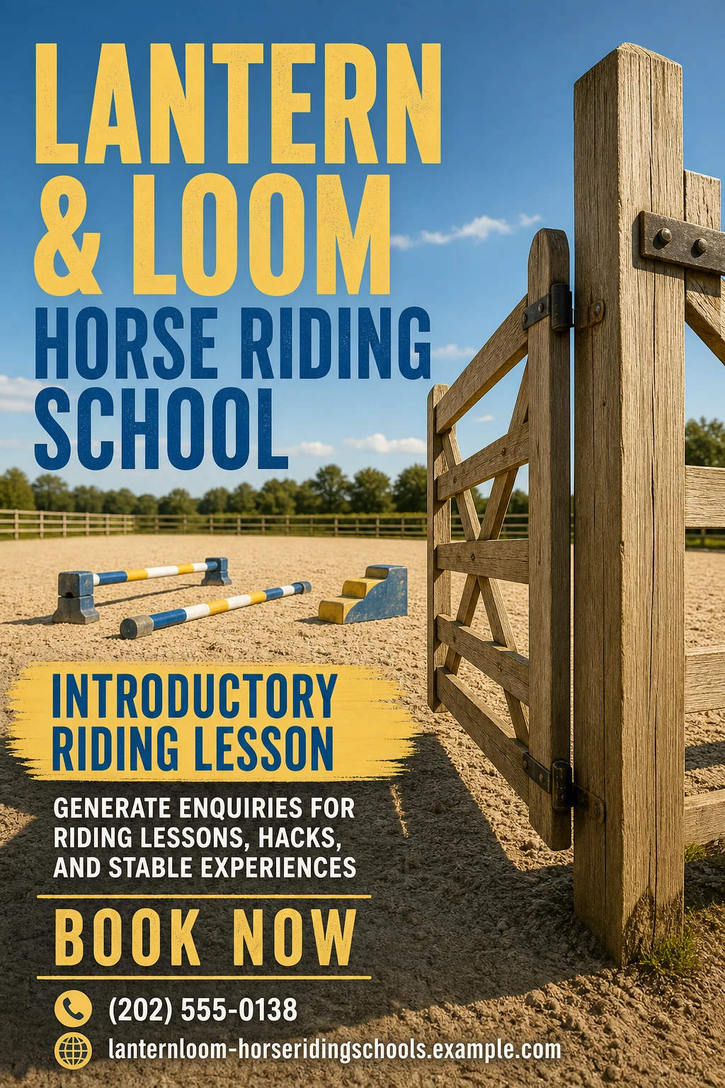 horse riding school poster template