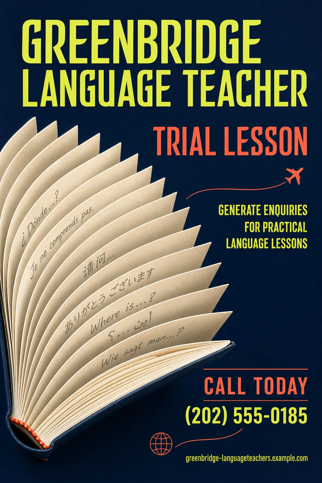 language teacher flyer template
