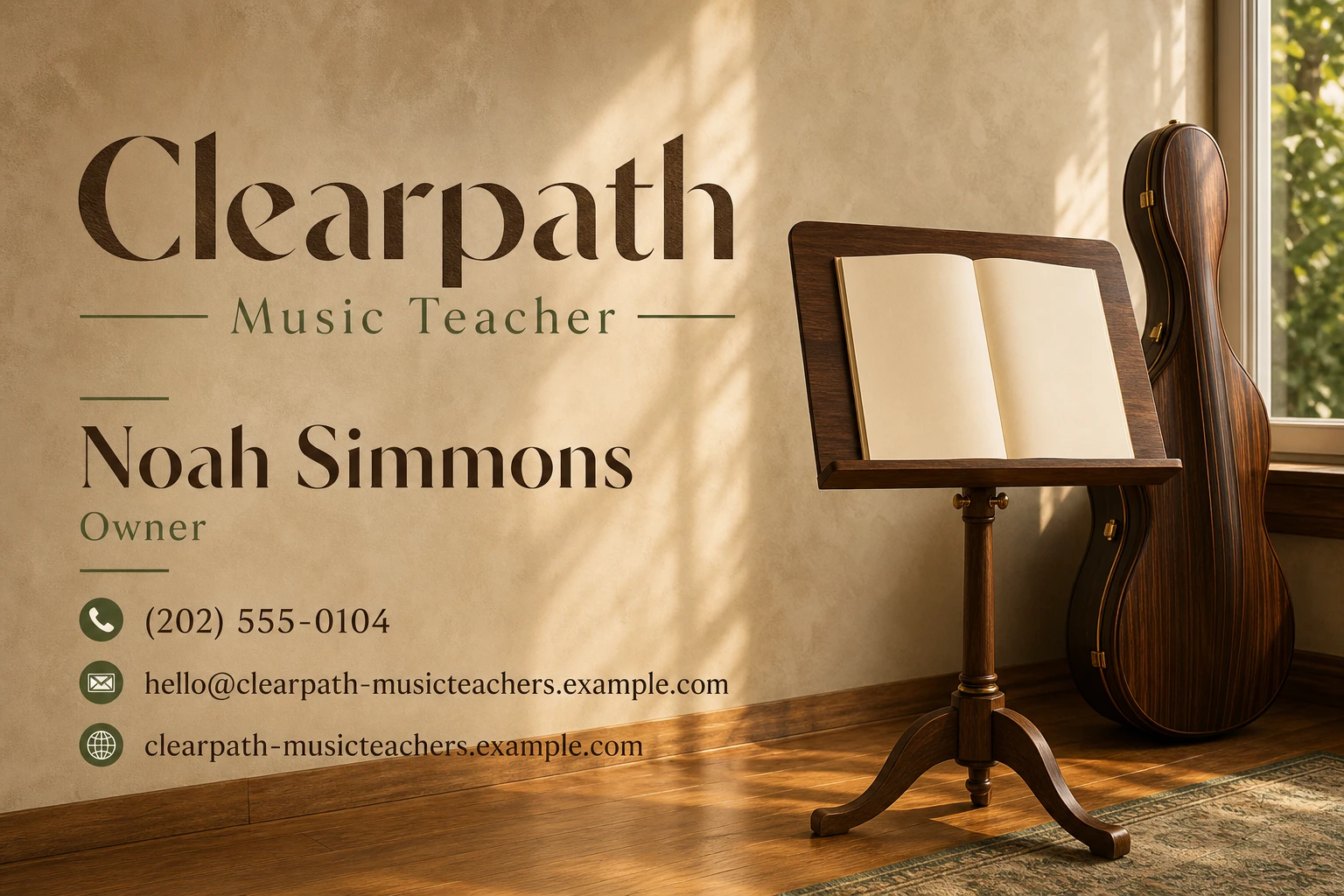 music teacher business card template: promote introductory lesson