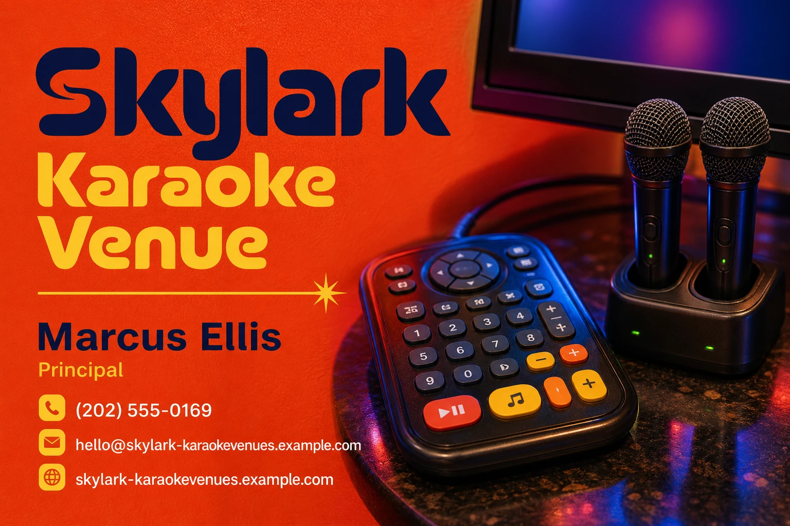 karaoke venue business card template