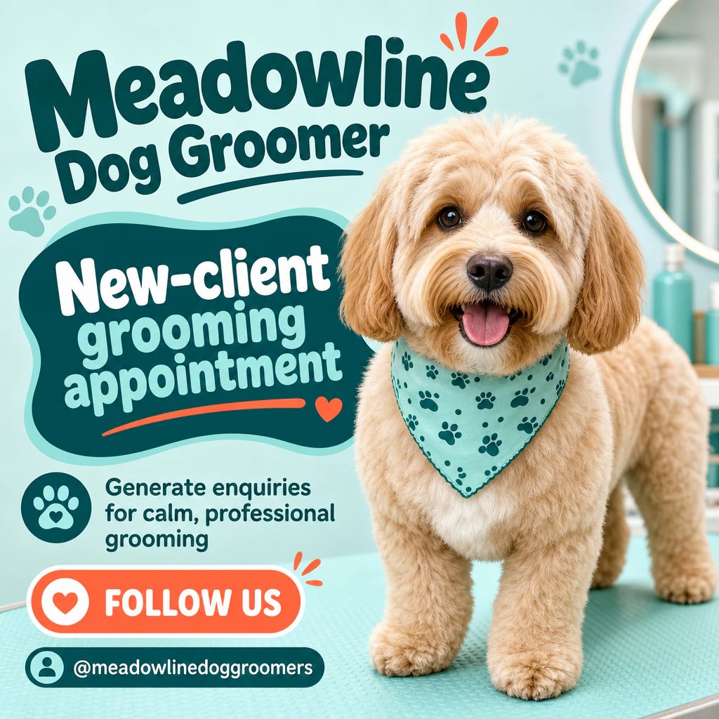dog groomer social post template