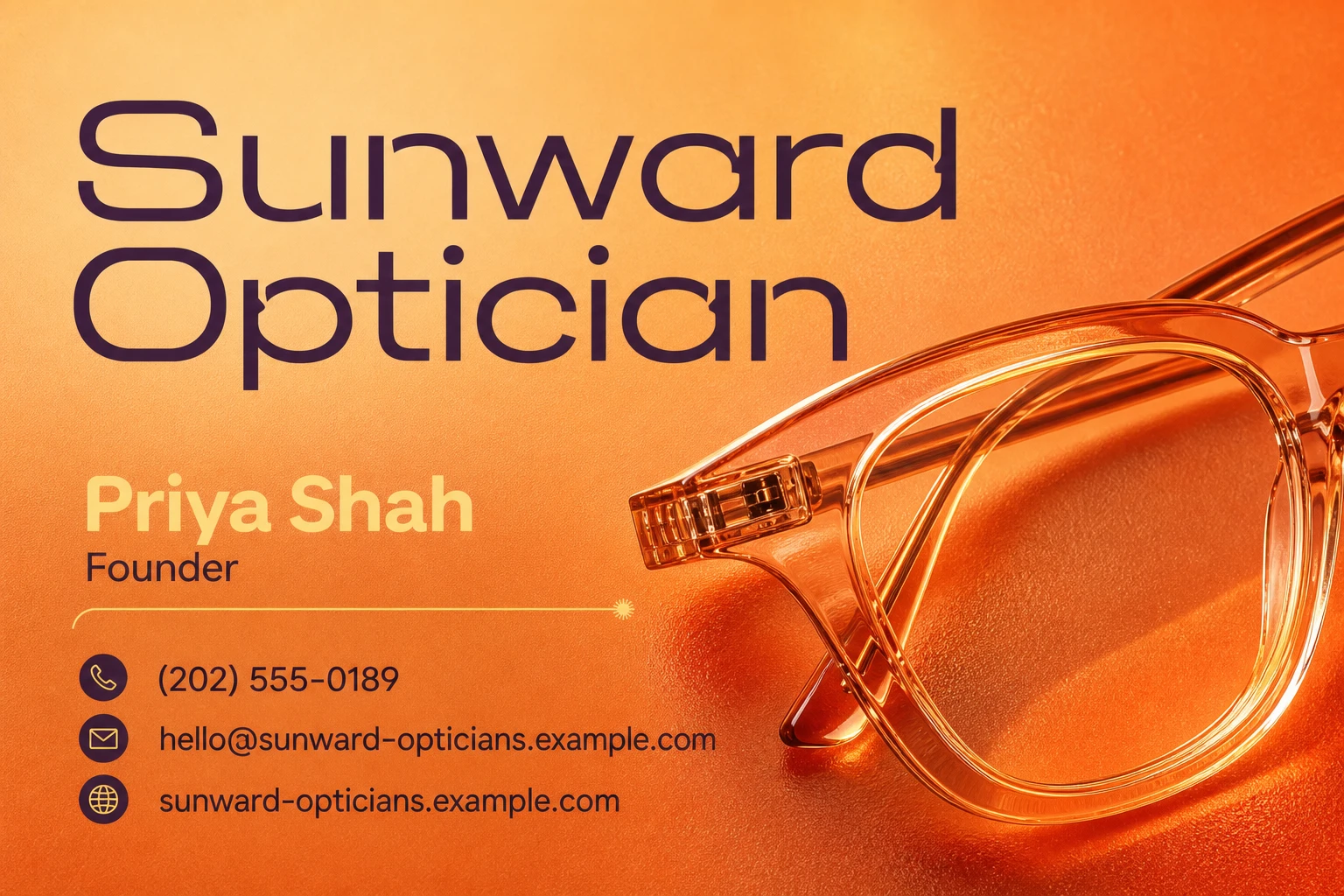 optician business card template