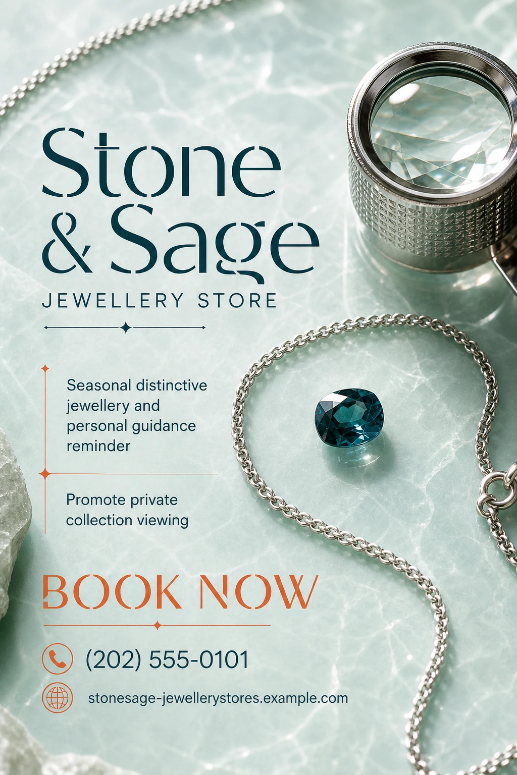 jewellery store flyer template: promote private collection viewing
