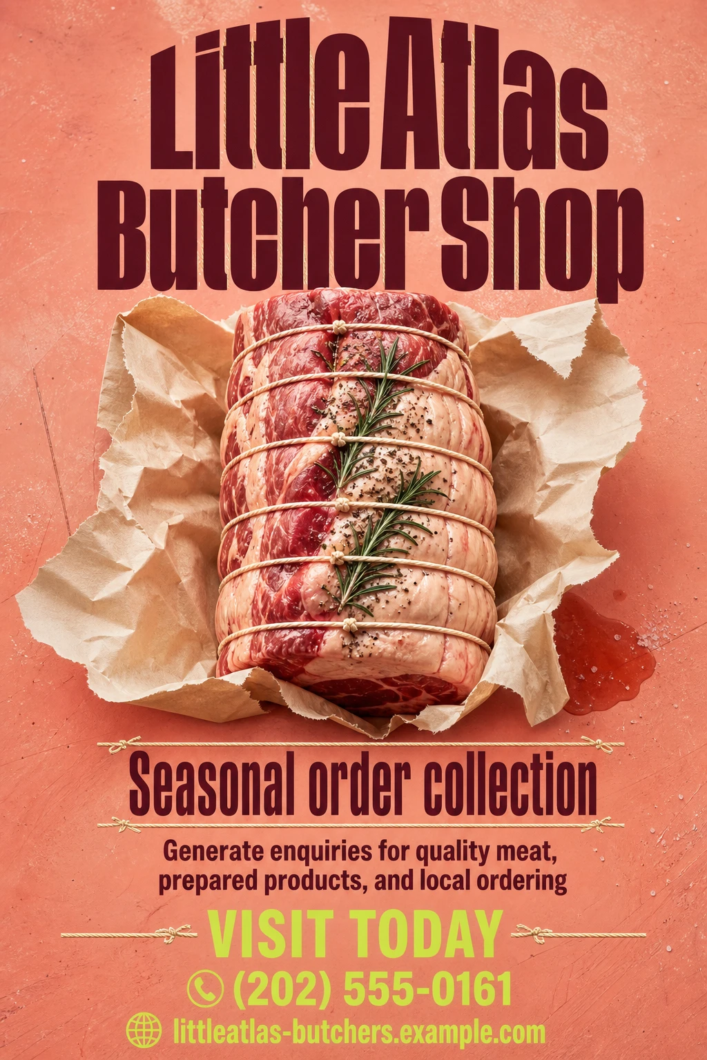 butcher shop poster template