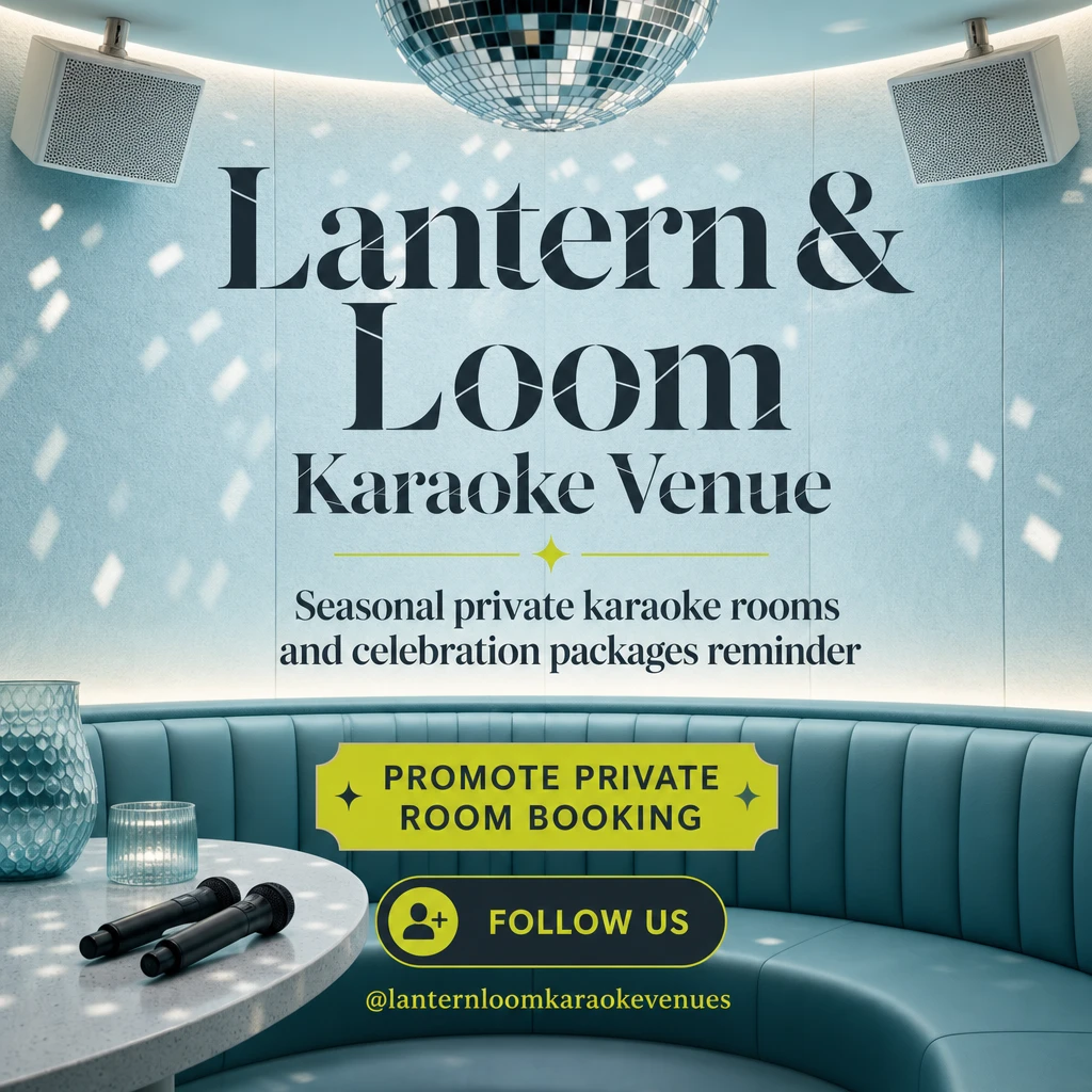 karaoke venue social post template: promote private room booking