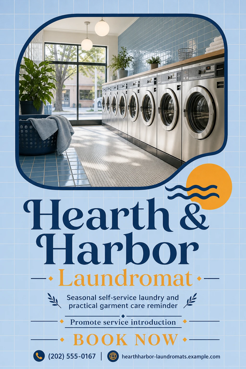 laundromat flyer template: promote service introduction