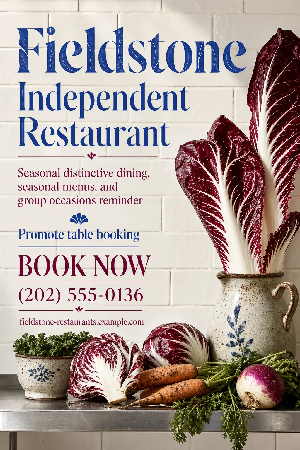 independent restaurant flyer template: promote table booking