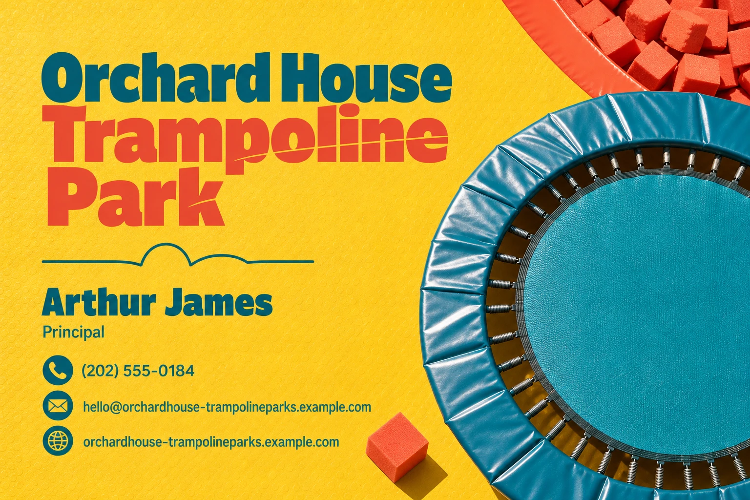 trampoline park business card template
