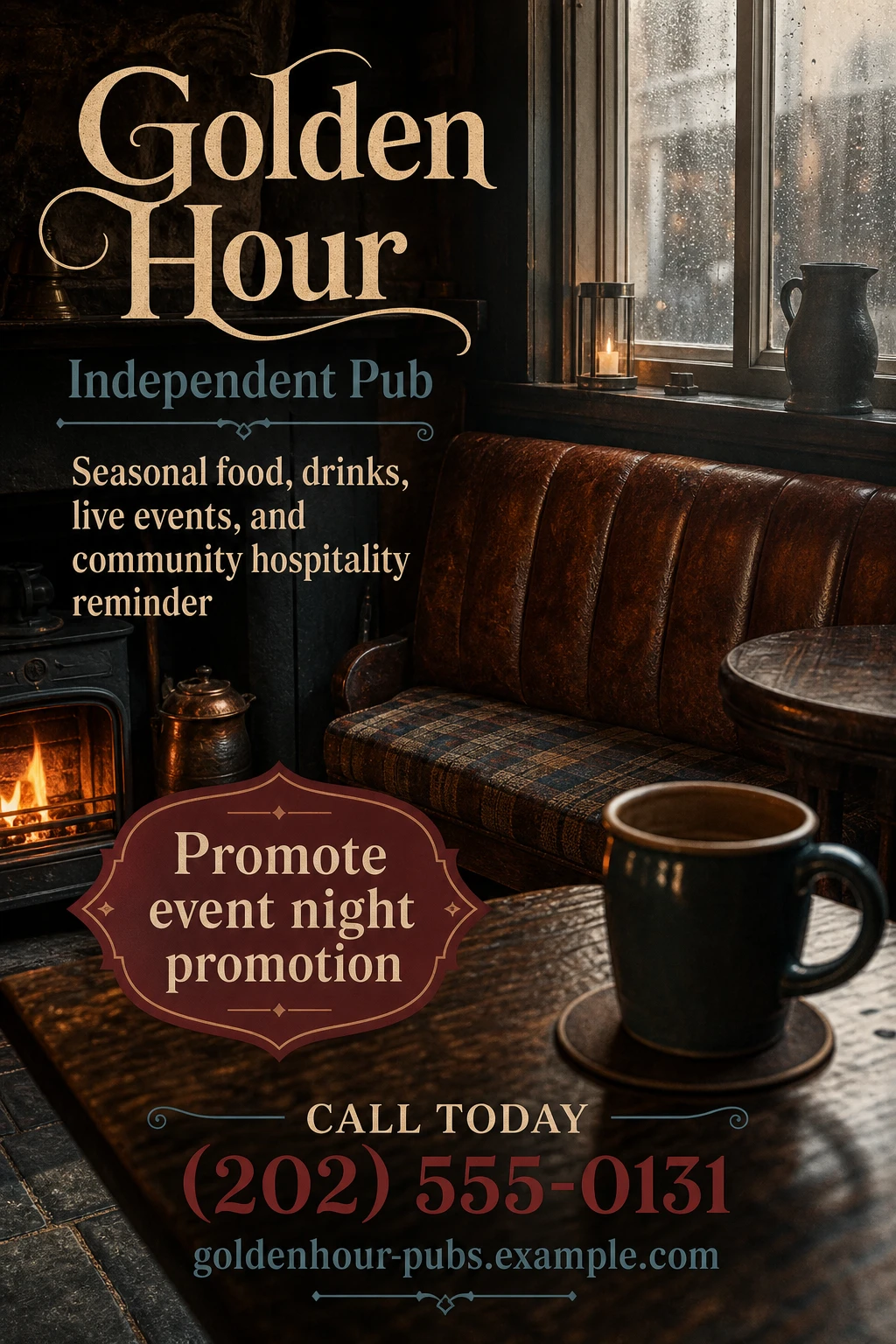 independent pub flyer template: promote event night promotion