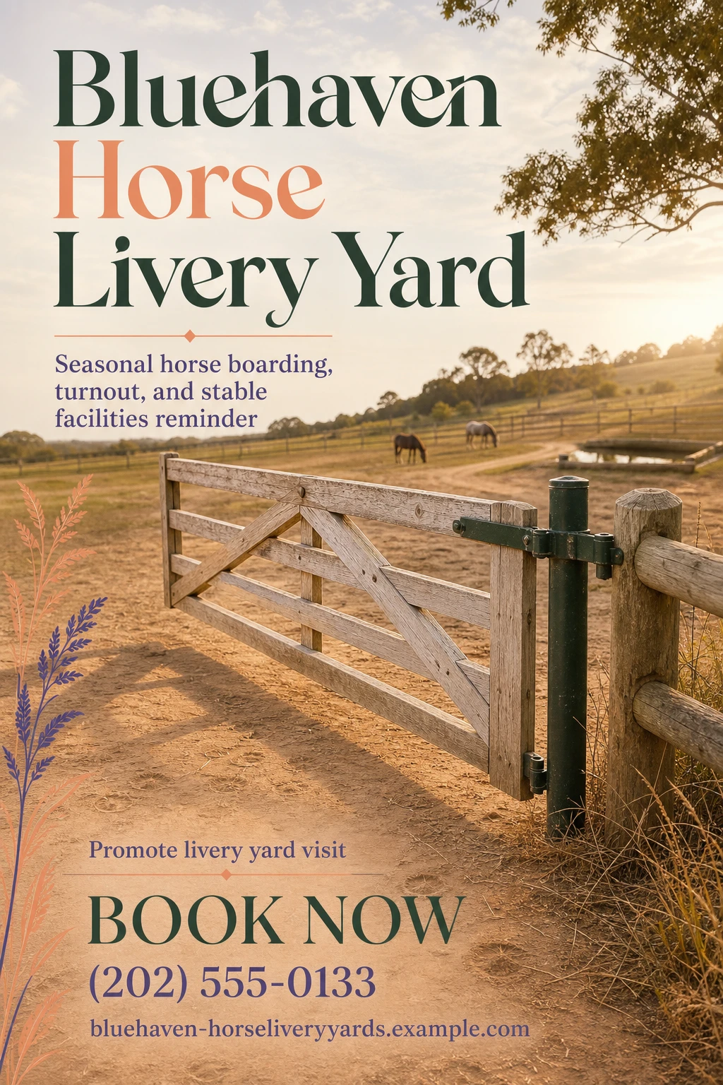 horse livery yard flyer template: promote livery yard visit