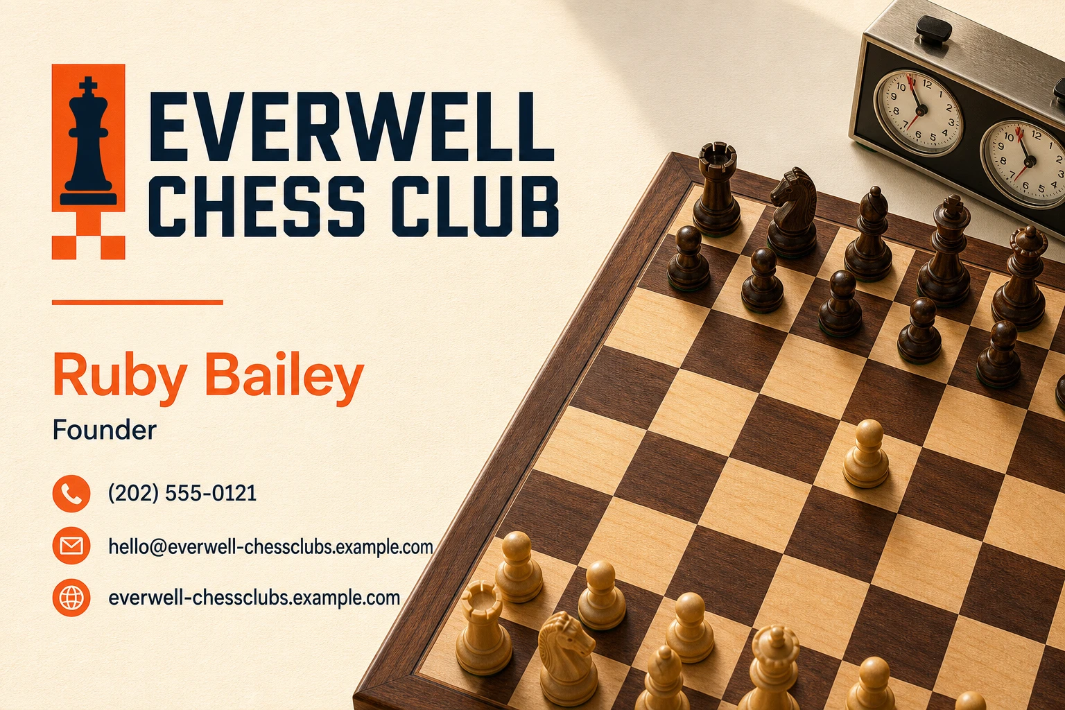 chess club business card template