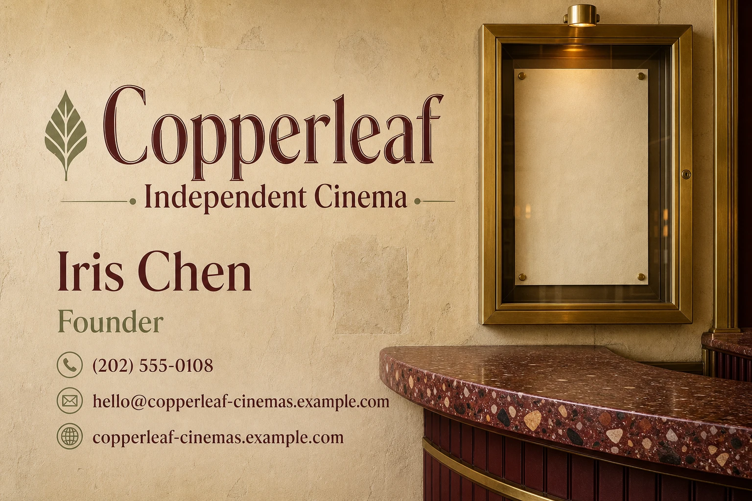 independent cinema business card template: promote season membership