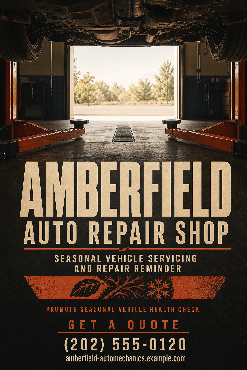 auto repair shop flyer template: promote seasonal vehicle health check