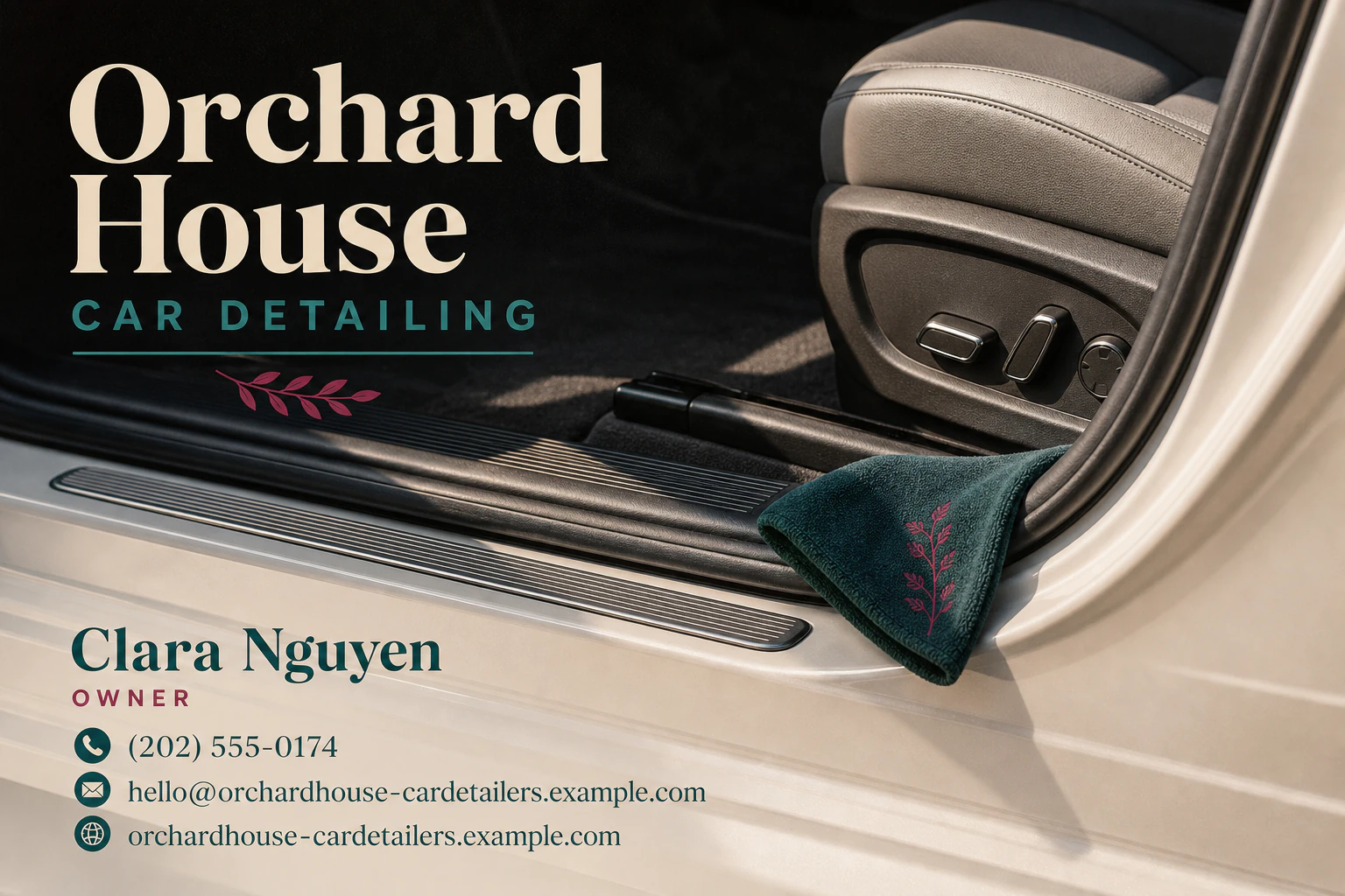 car detailing service business card template: promote complete detail package