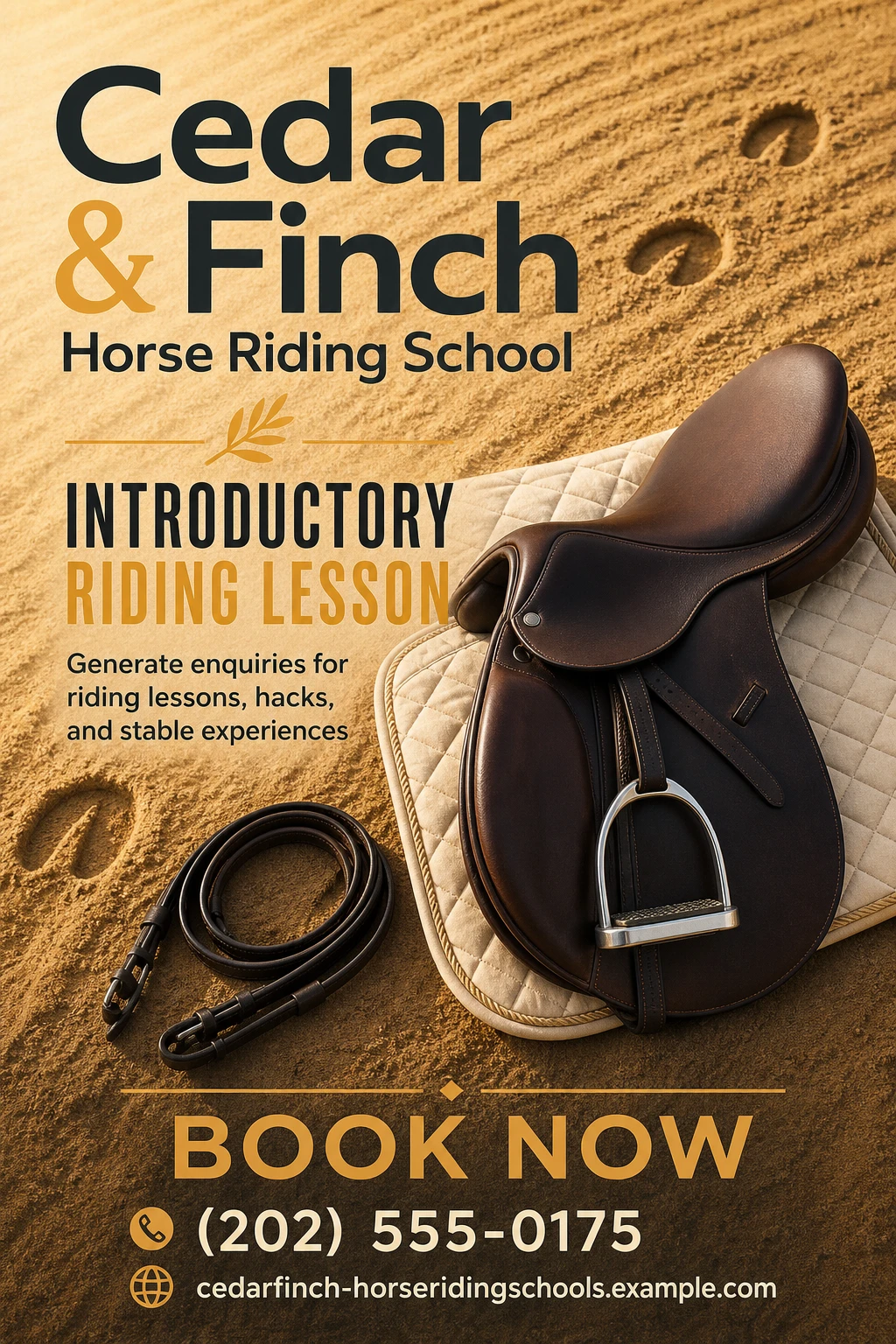 horse riding school flyer template