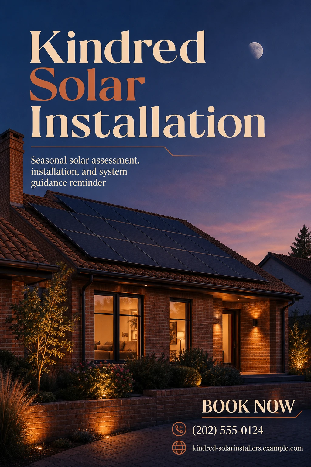 solar installation service poster template: promote solar suitability consultation