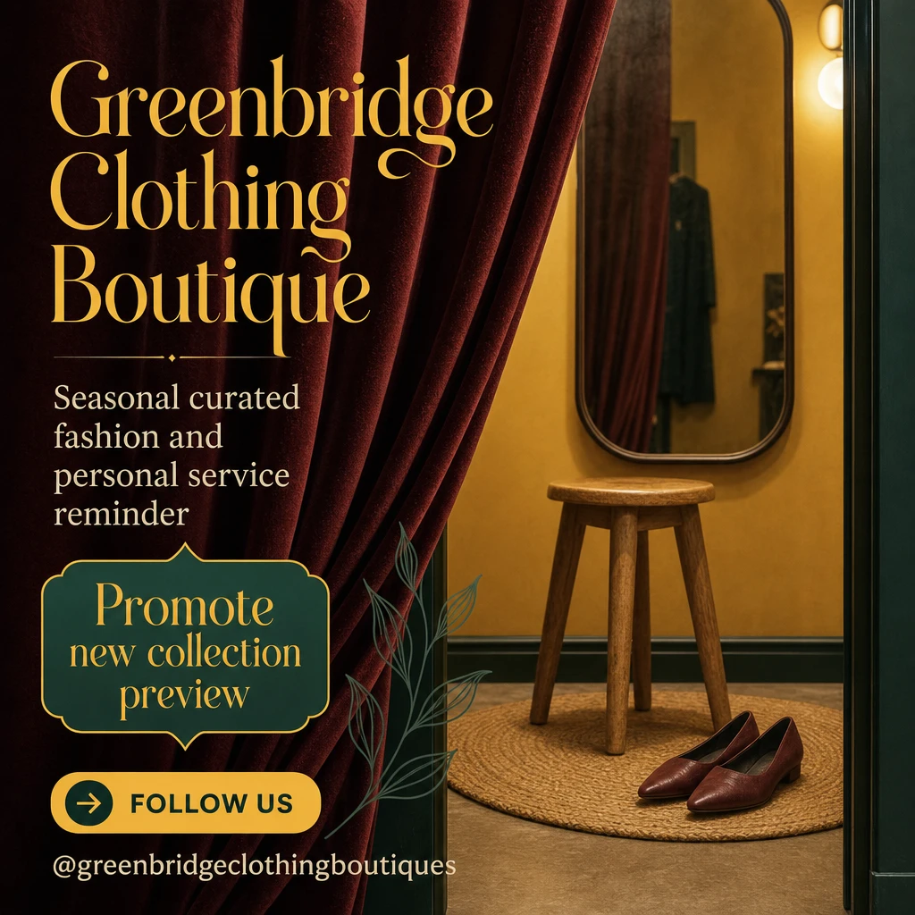 clothing boutique social post template: promote new collection preview