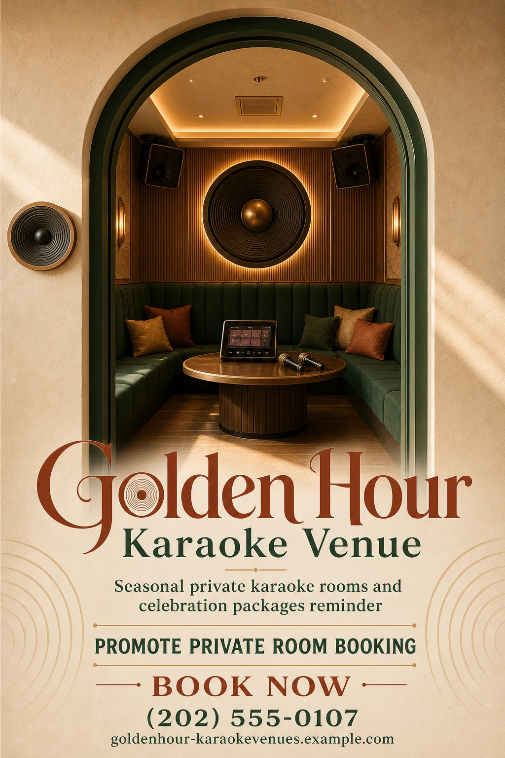 karaoke venue poster template: promote private room booking
