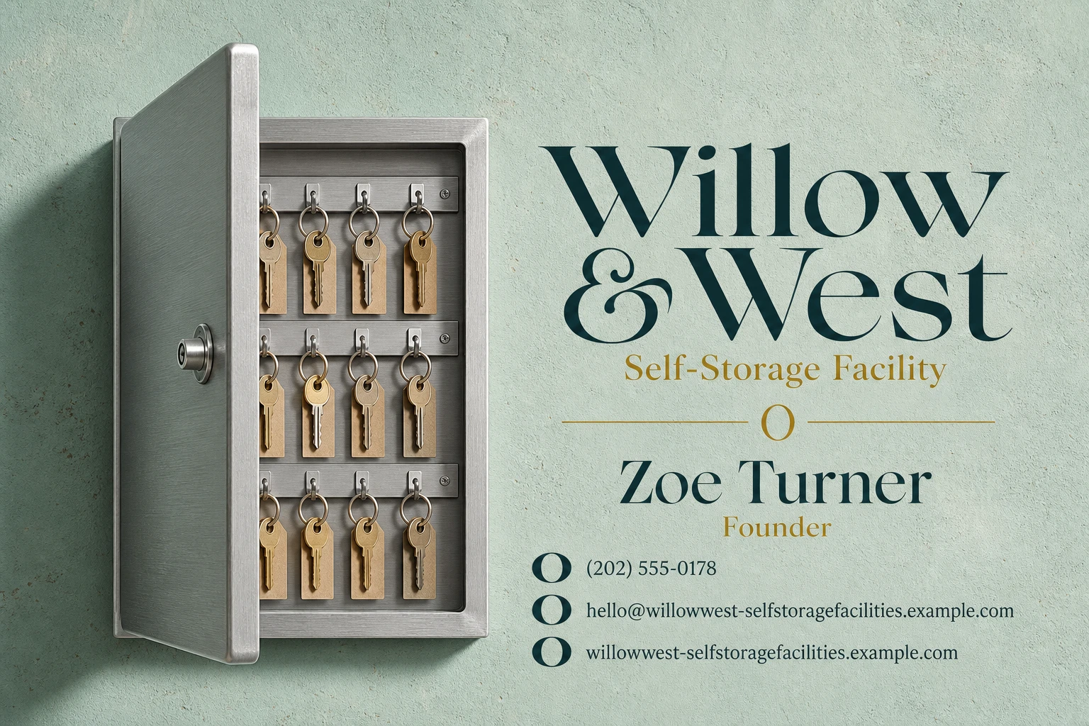 self-storage facility business card template: promote storage unit enquiry