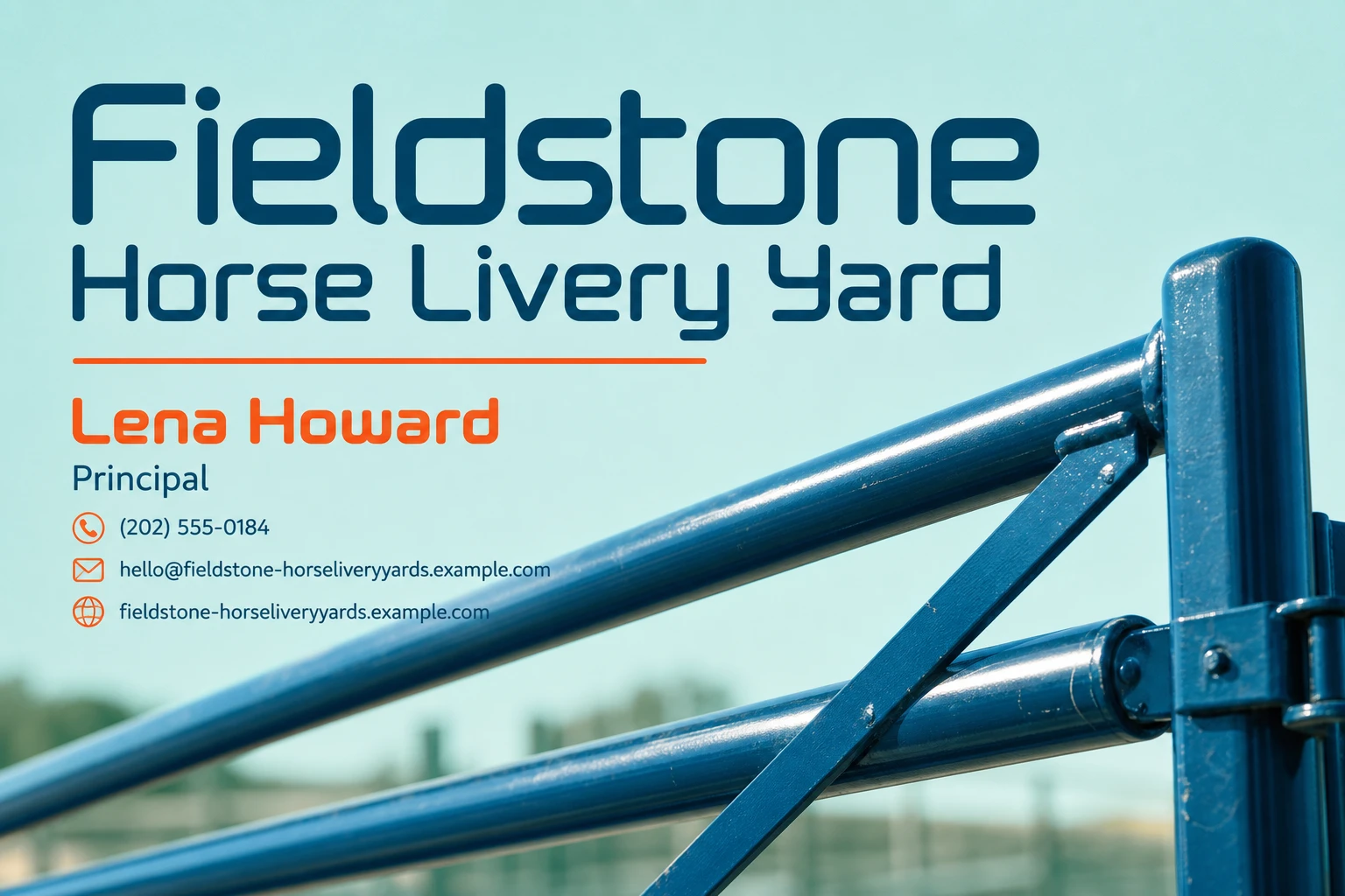 horse livery yard business card template: promote livery yard visit