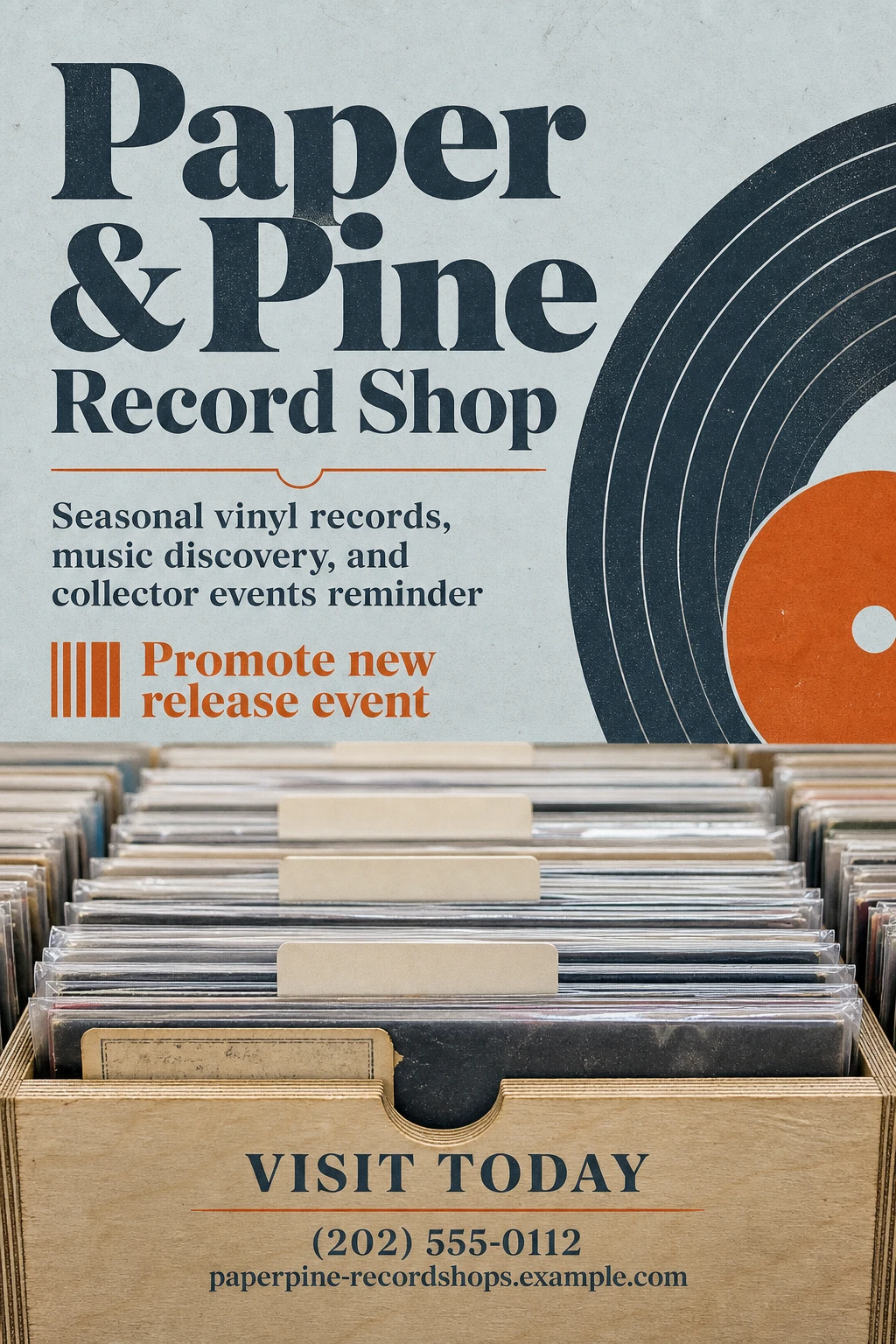record shop poster template: promote new release event