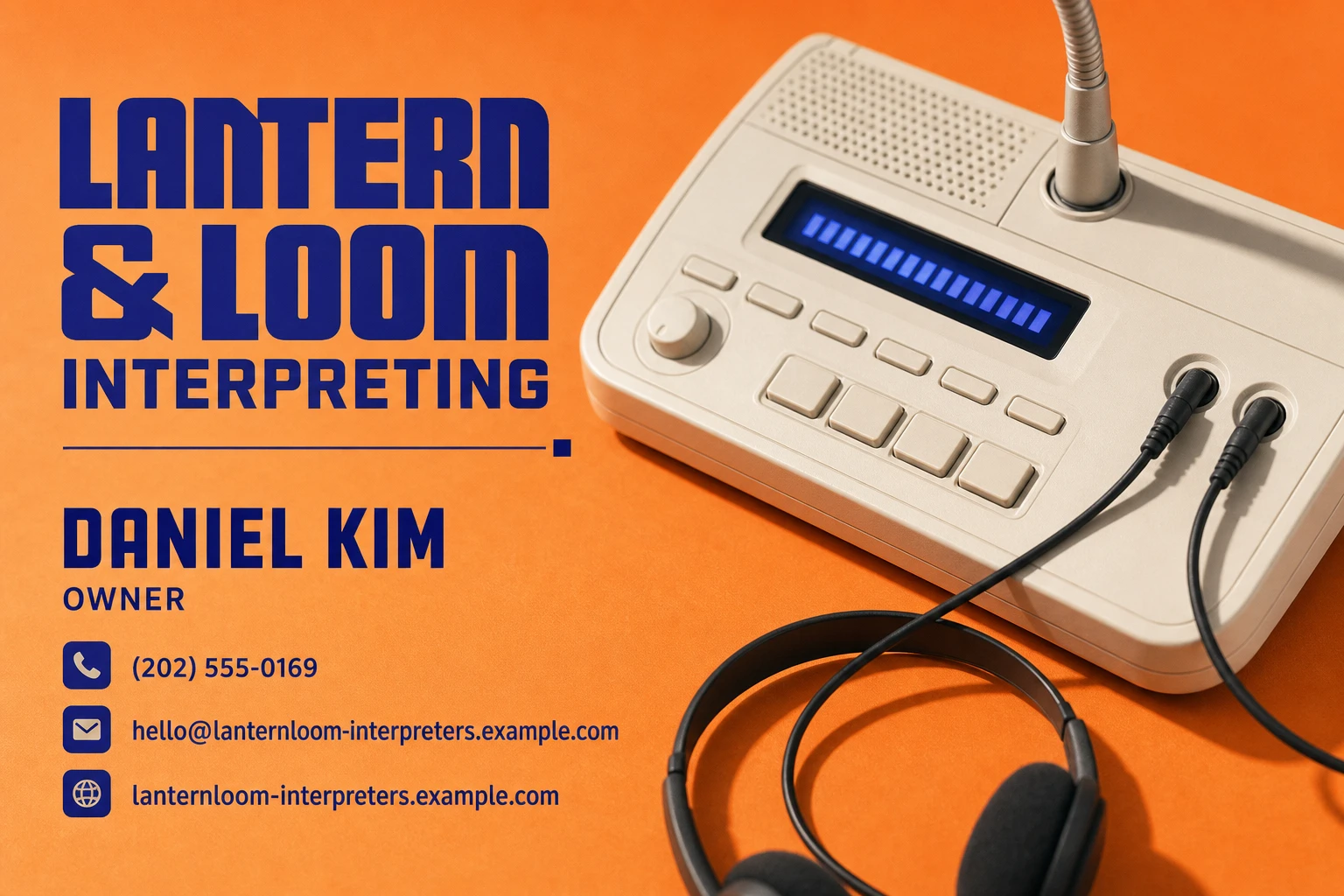 interpreting service business card template