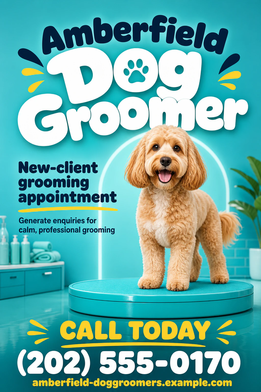 dog groomer flyer template
