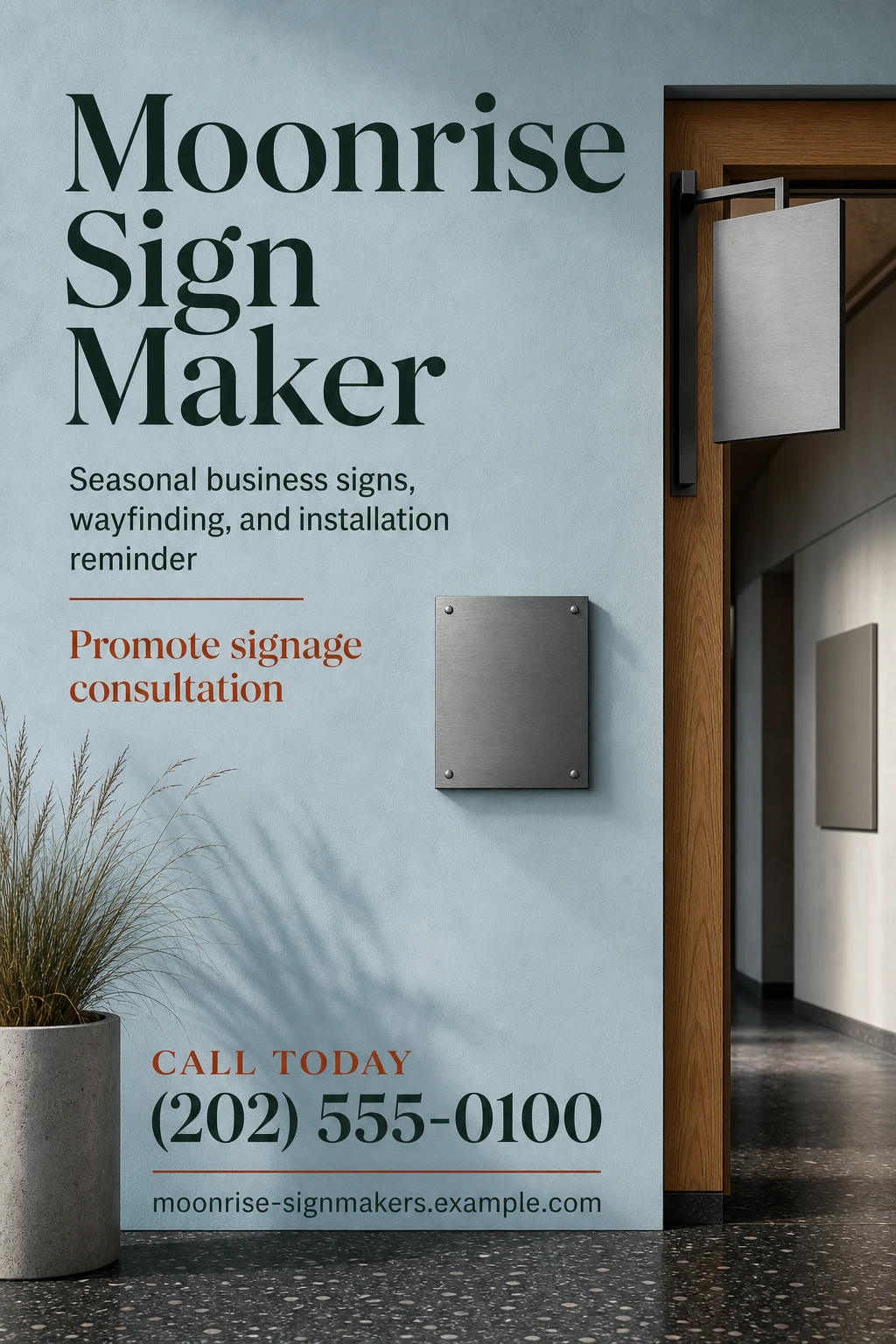 sign maker flyer template: promote signage consultation