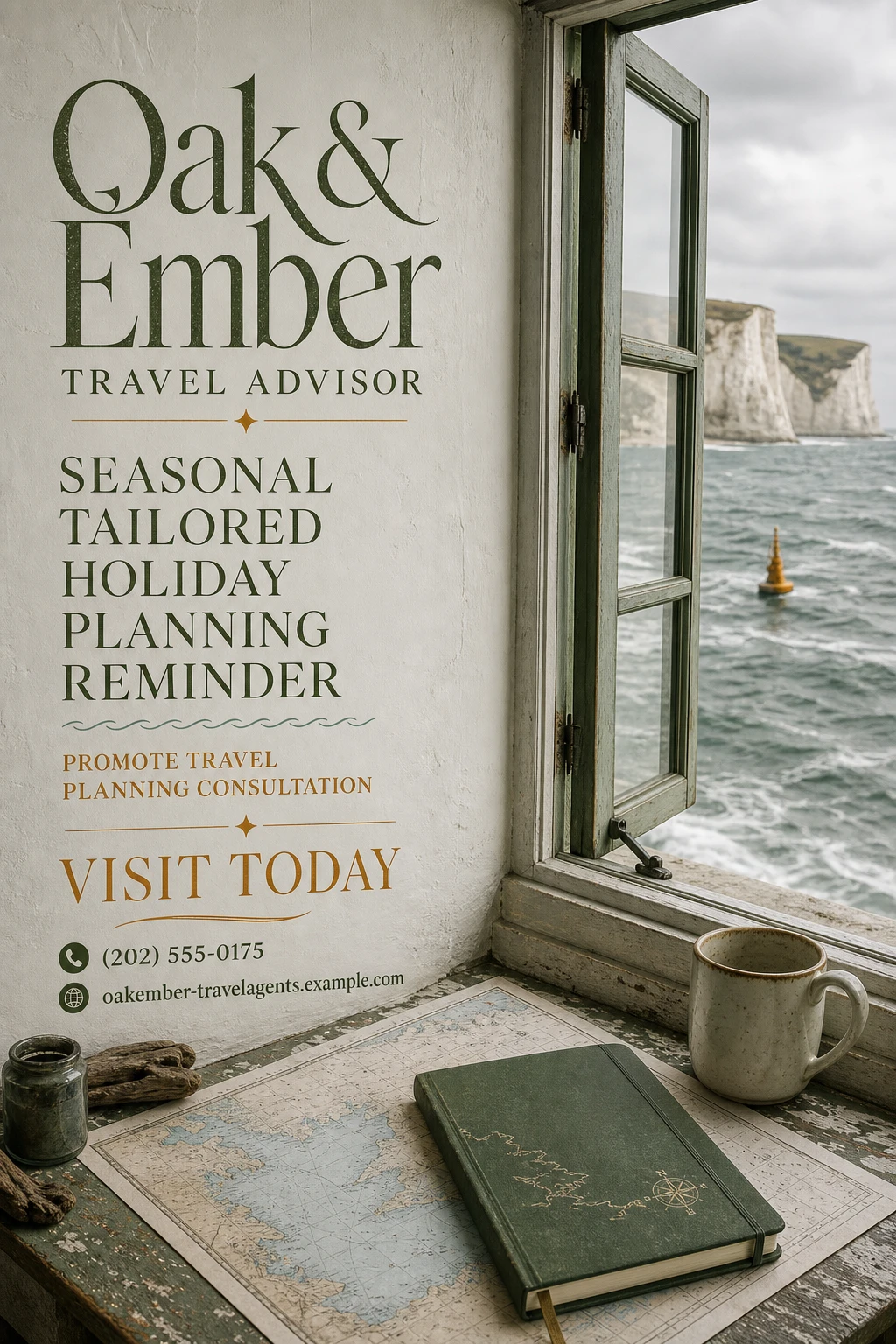 travel advisor poster template: promote travel planning consultation
