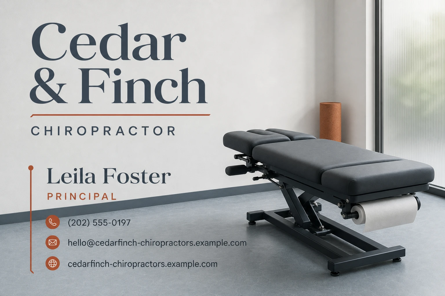 chiropractor business card template: promote initial consultation