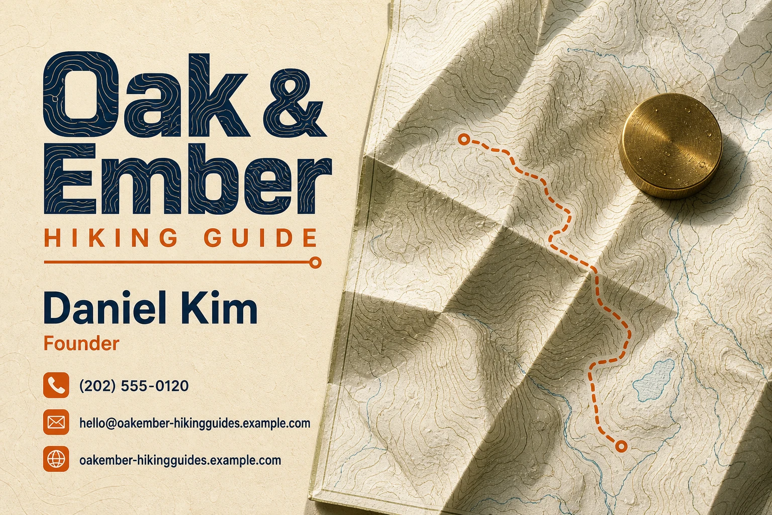 hiking guide business card template