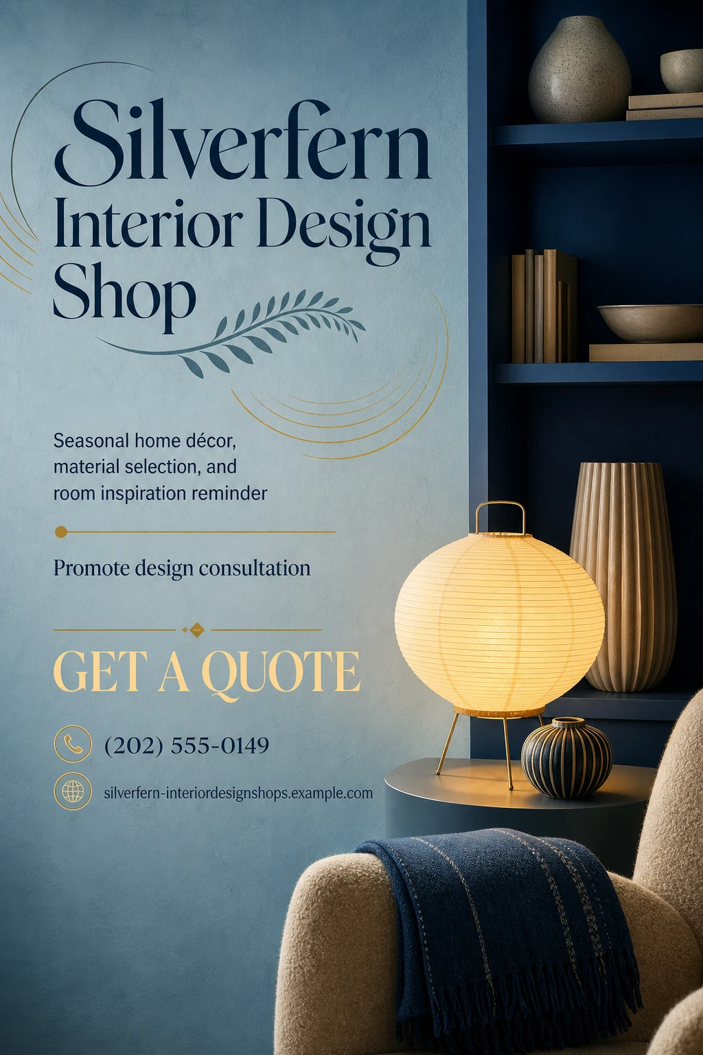interior design shop flyer template: promote design consultation