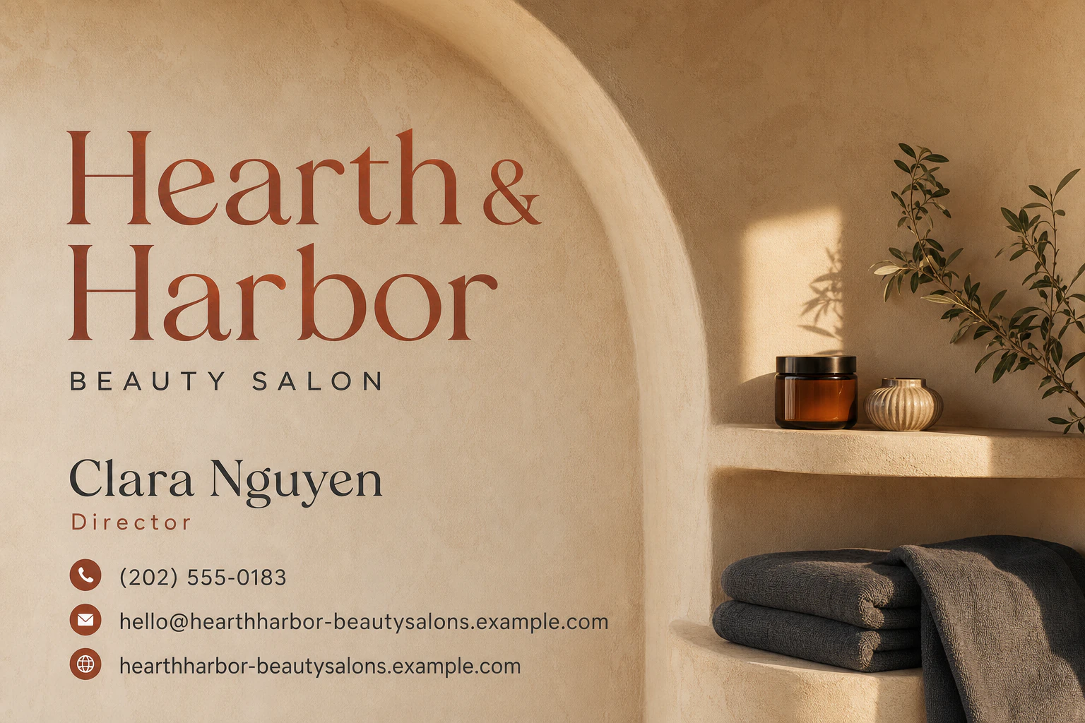 beauty salon business card template: promote new-client treatment consultation