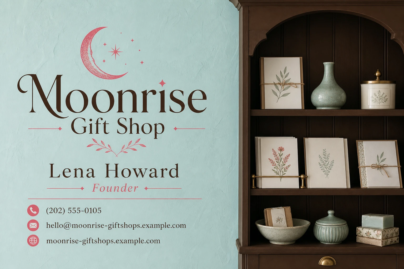 gift shop business card template: promote seasonal gift guide
