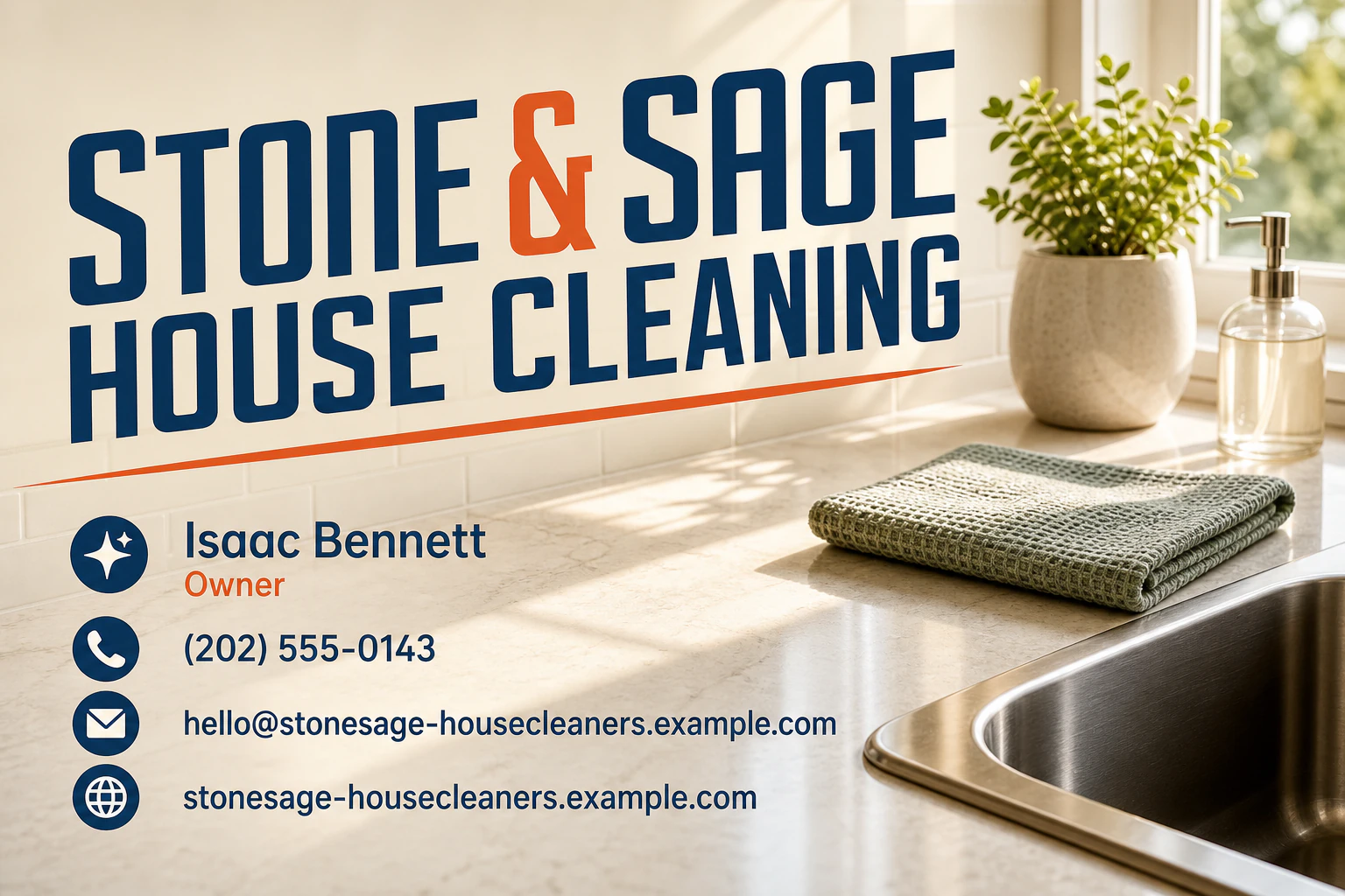 house cleaning service business card template
