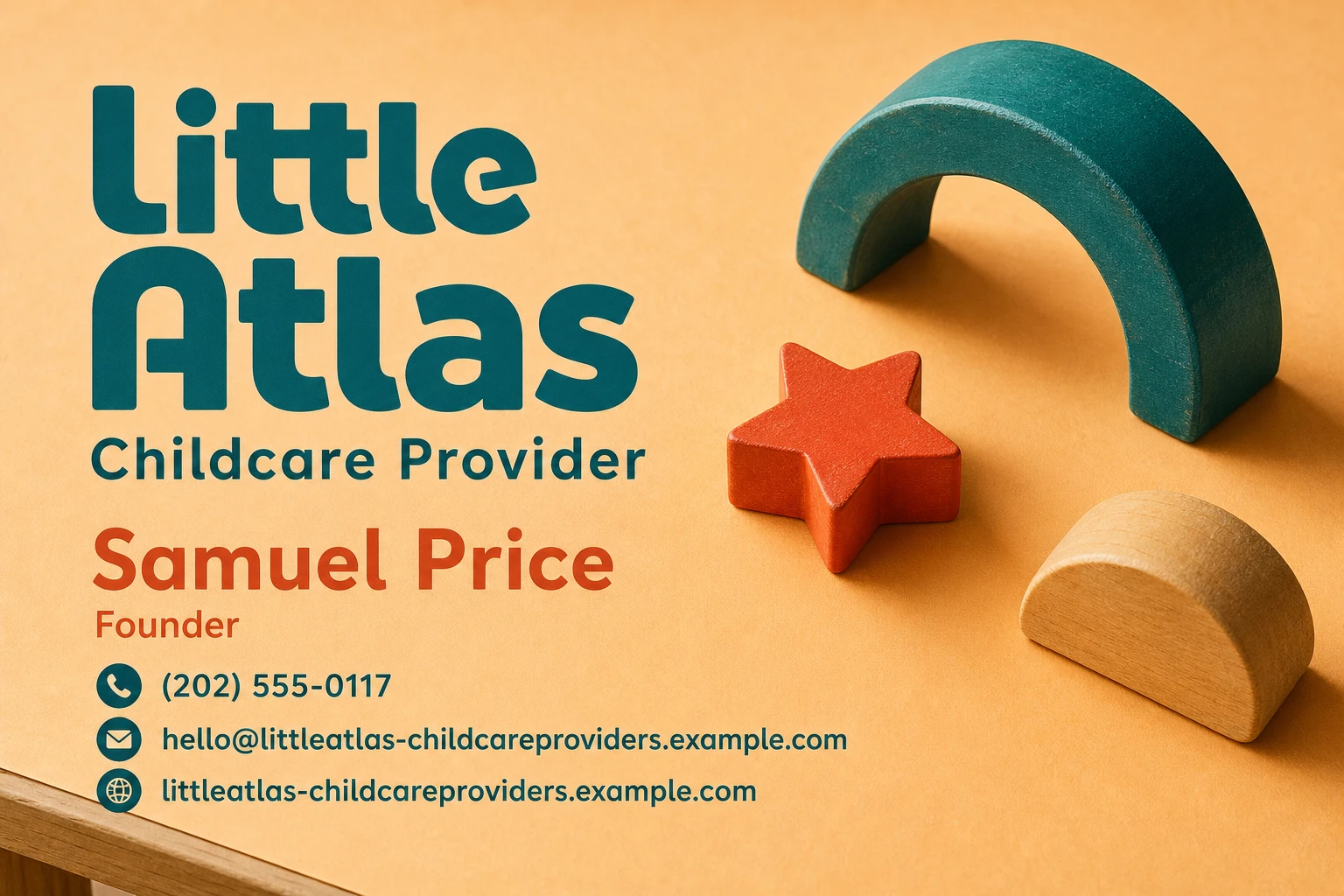 childcare provider business card template