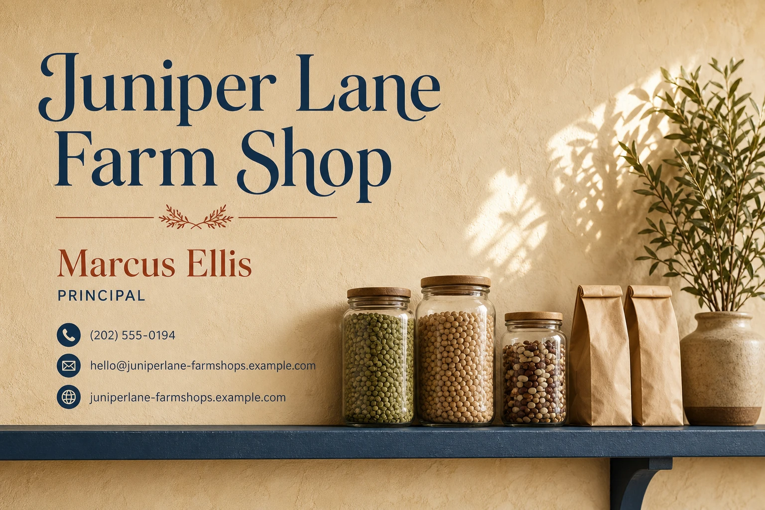 farm shop business card template: promote seasonal produce event