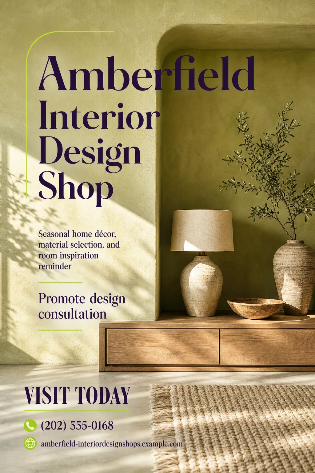interior design shop poster template: promote design consultation