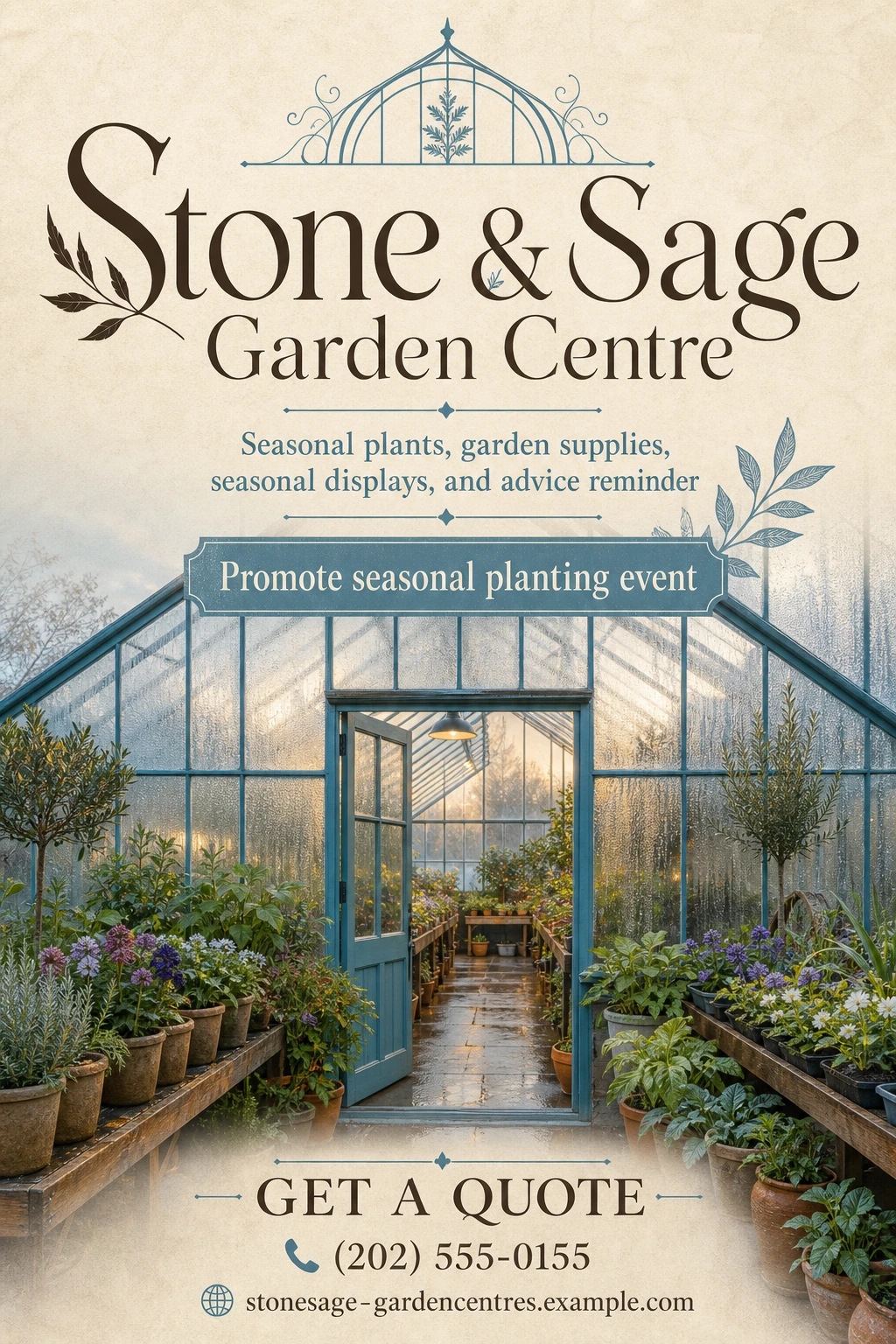 garden centre flyer template: promote seasonal planting event
